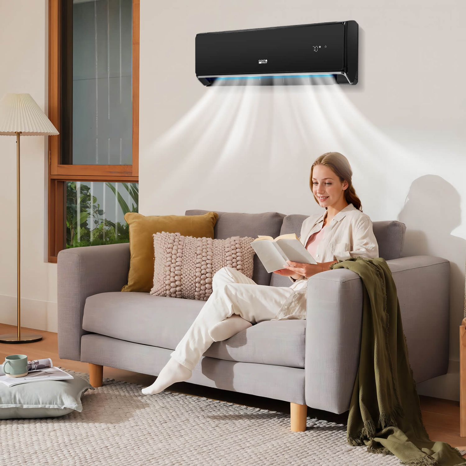 Mini climatiseur et radiateur Wi-Fi 12000&nbsp;BTU de Costway avec thermopompe