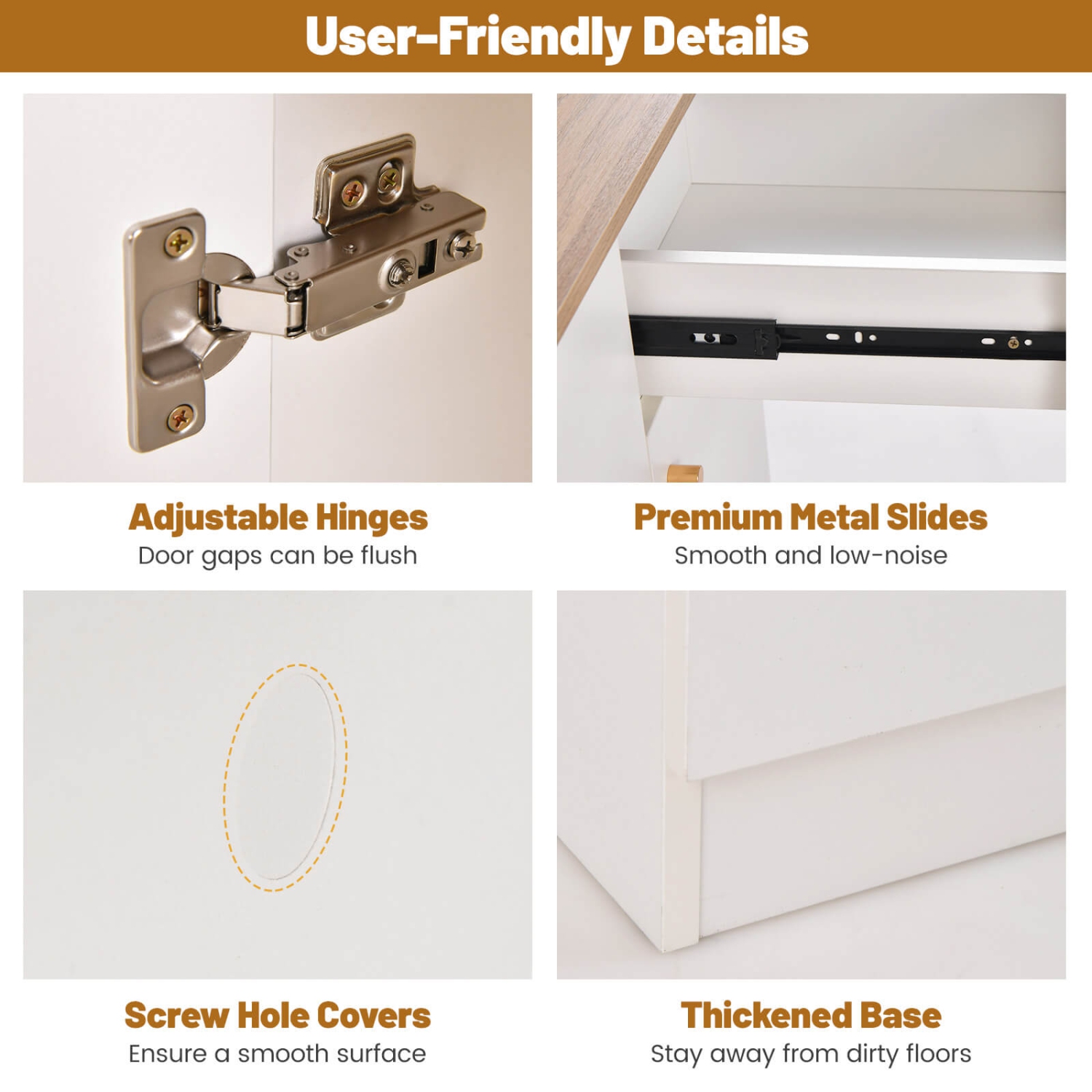 Costway 71" Tall Pantry Cabinet with Outlets USB Ports Anti-Tipping Kits Adjustable Shelves