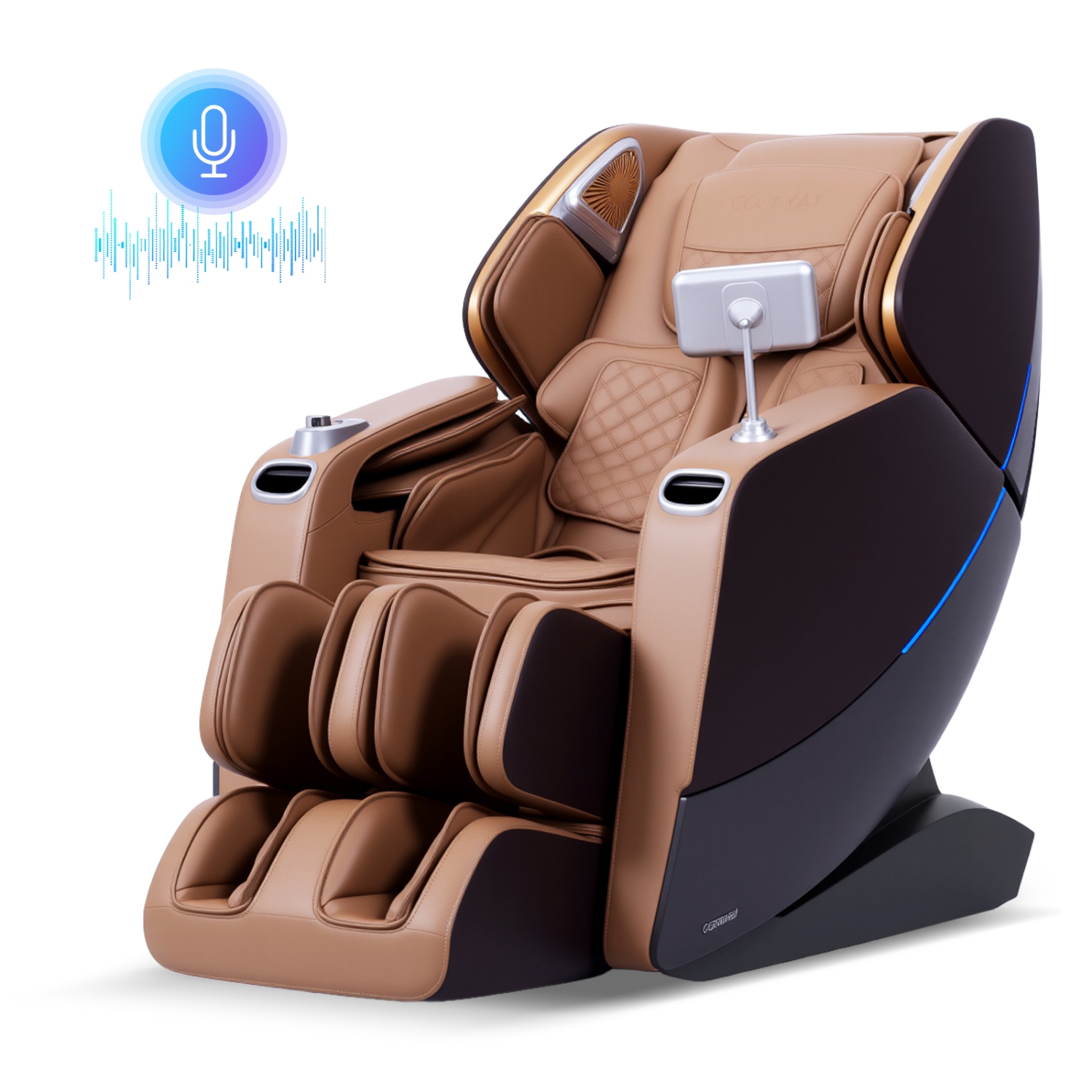 Fauteuil de massage corporel complet SL Track 4D de Costway avec rouleaux pour les pieds chauffants pour la taille et les mollets
