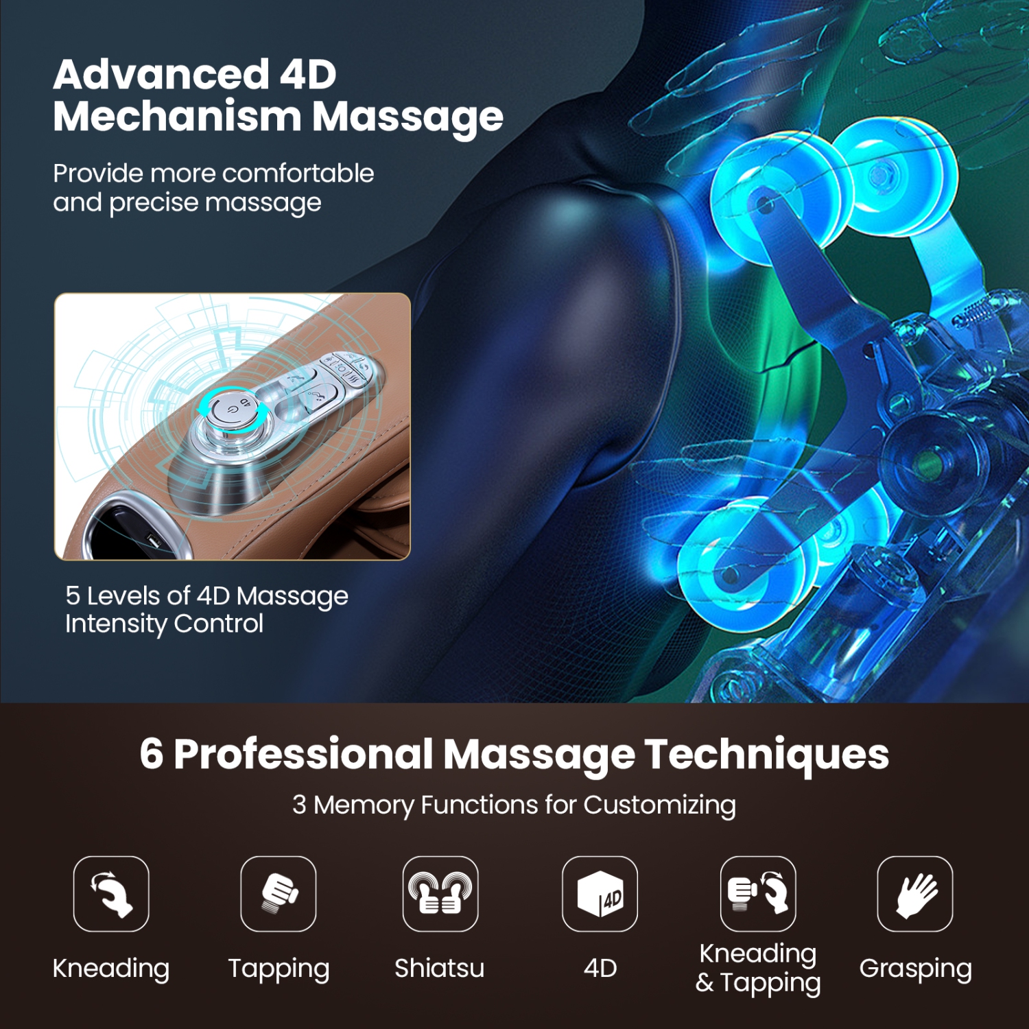 Fauteuil de massage corporel complet SL Track 4D de Costway avec rouleaux pour les pieds chauffants pour la taille et les mollets