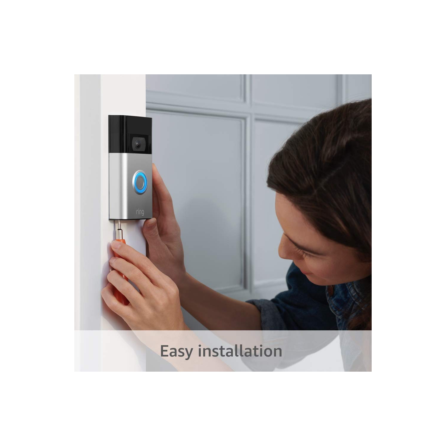 Sonnette de porte vidéo Wi-Fi de Ring - nickel satiné