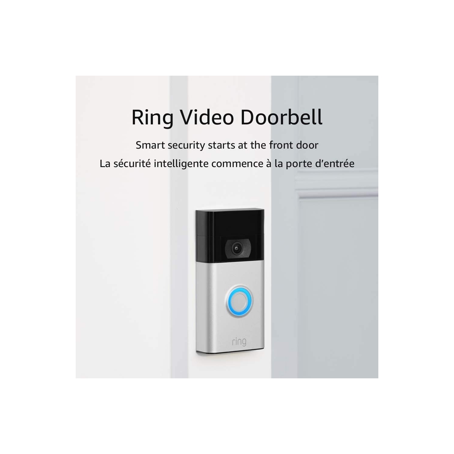 Sonnette de porte vidéo Wi-Fi de Ring - nickel satiné