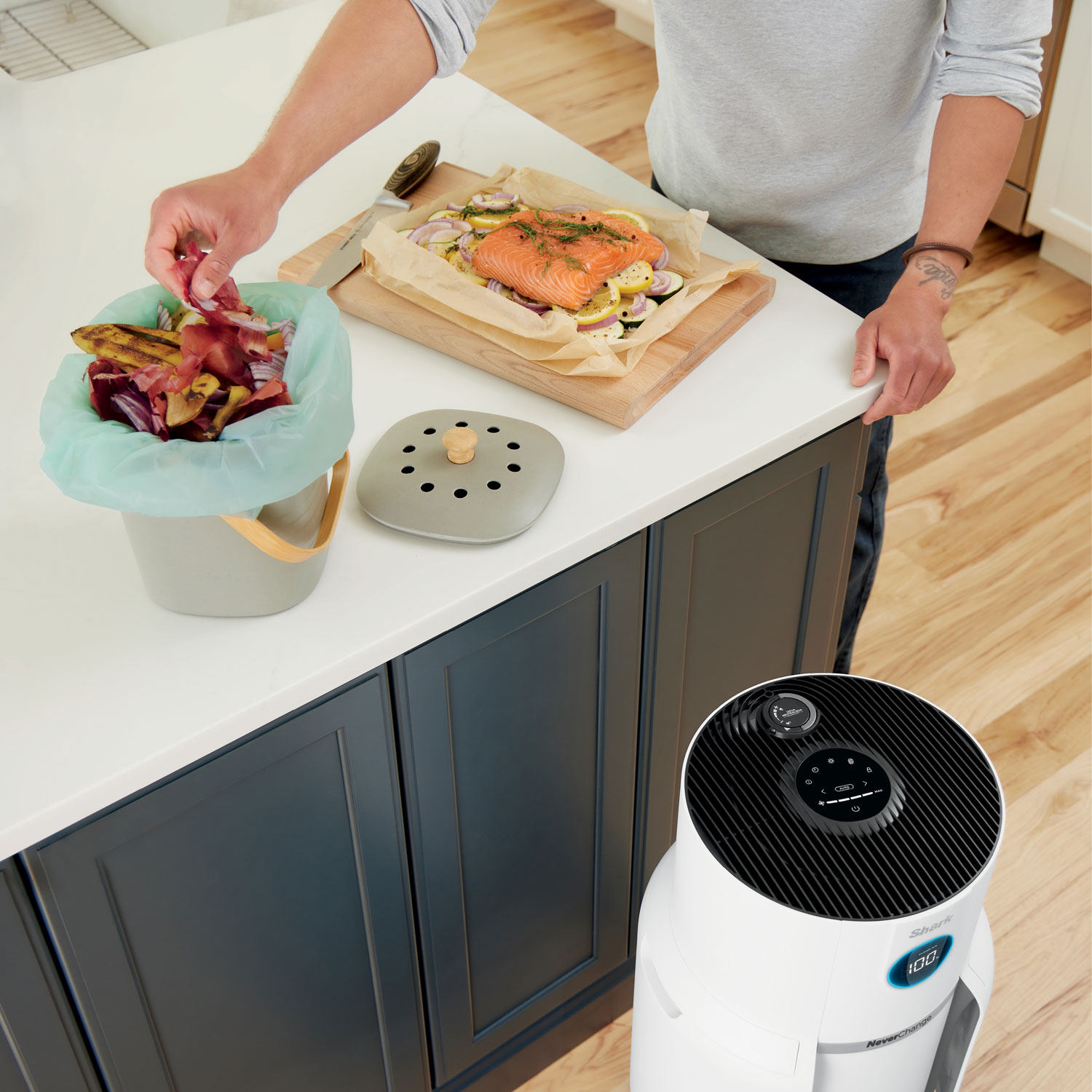 Purificateur d'air HP302C MAX NeverChange de Shark avec filtre HEPA - Blanc