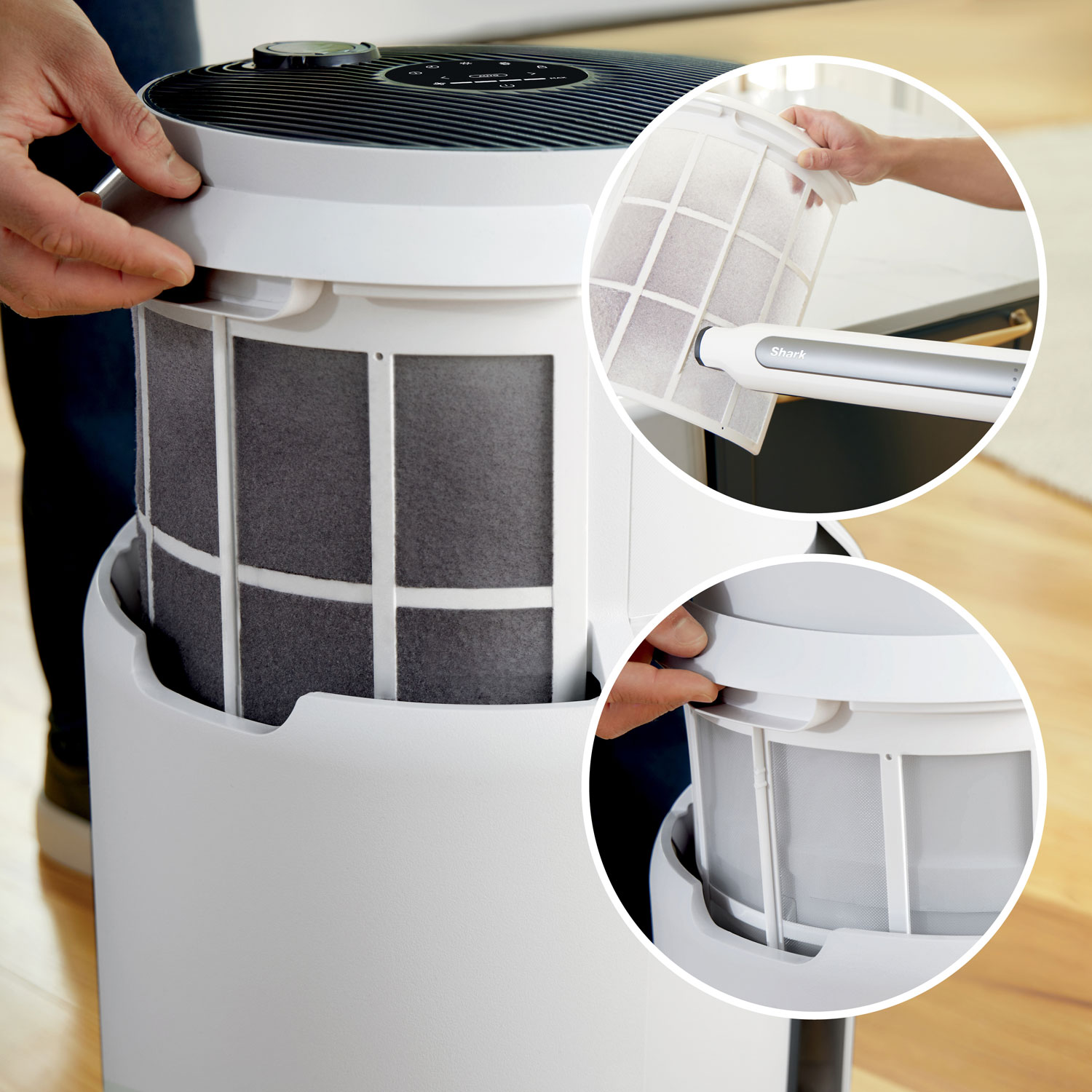 Purificateur d'air HP302C MAX NeverChange de Shark avec filtre HEPA - Blanc