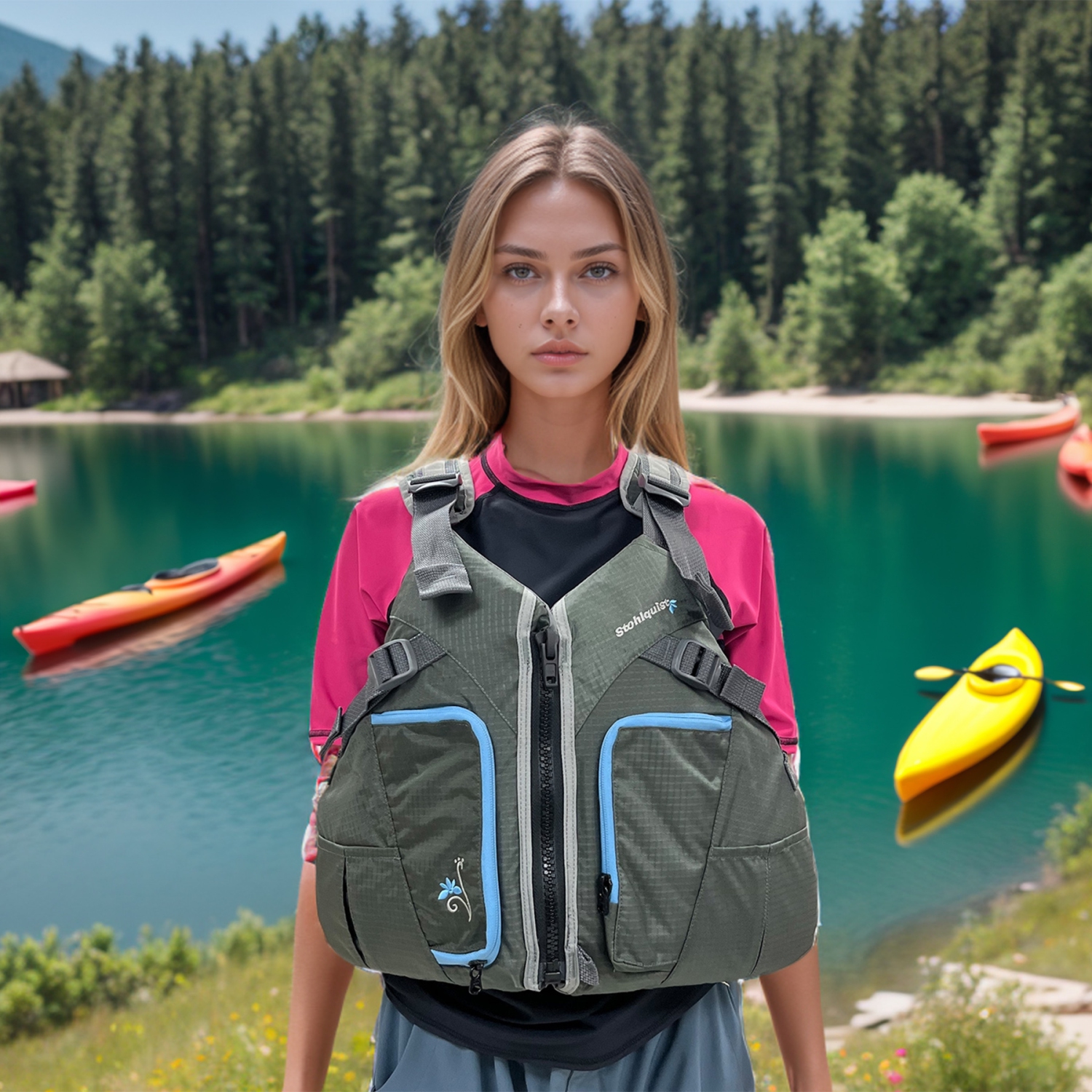 Stohlquist Women's Misty Life Jacket, USCG and Transport Canada Approved Personal Flotation Device, Type III PFD Life Vest for Water Sports Boating