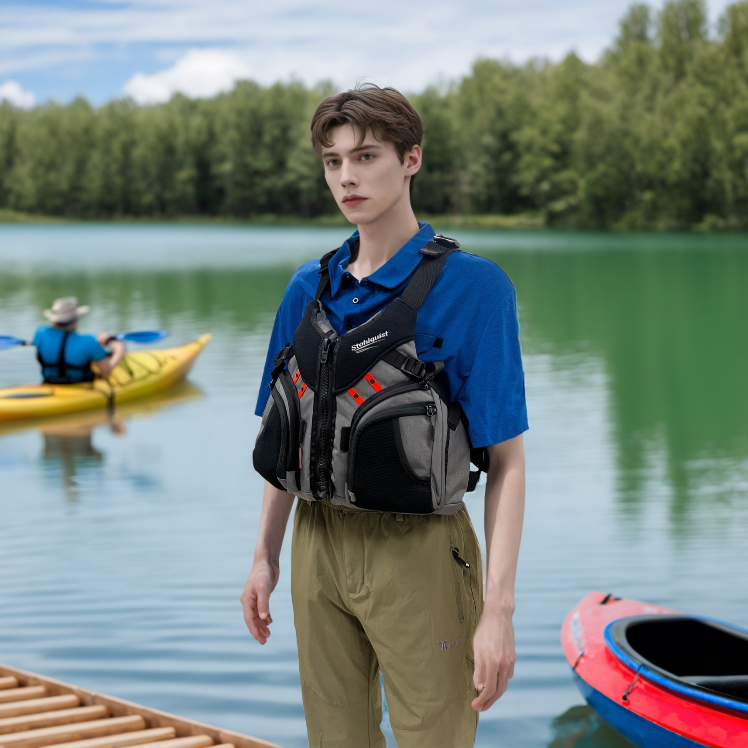 Stohlquist Keeper Fishing Life Jacket - USCG and Transport Canada Approved Adjustable Fishing Vest - Buoyancy Foam Safety Life Jacket