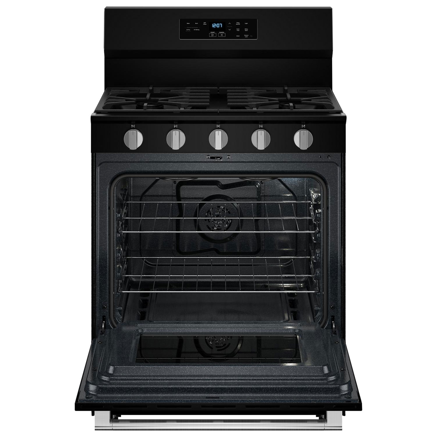 Maytag 30" 5.0 Cu. Ft. Fan Convection 5-Burner Freestanding Gas Air Fry Range - Black