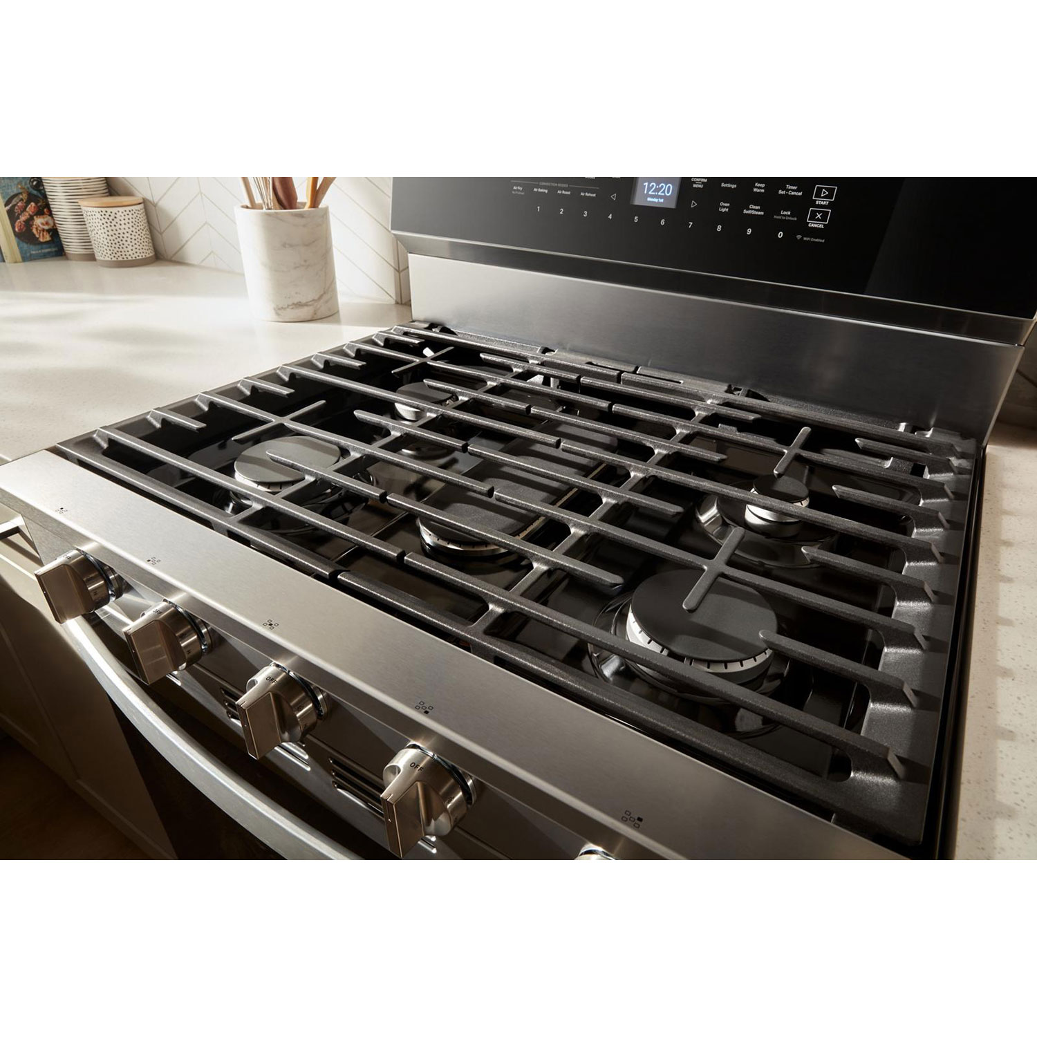 Whirlpool 30" 5.0 Cu. Ft. True Convection 5-Burner Freestanding Gas Range - Stainless Steel