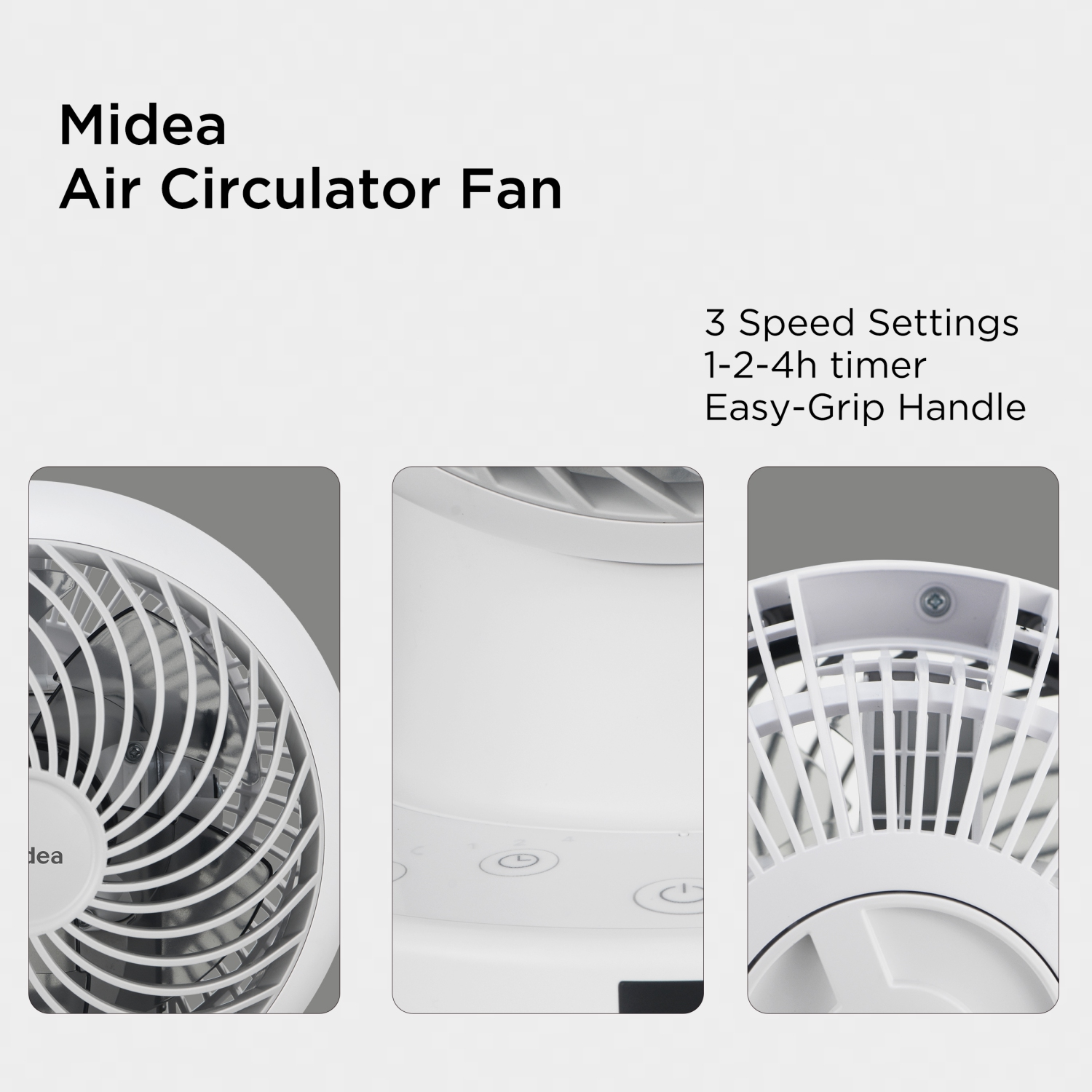 Midea – ventilateur oscillant de table 3D programmable de 6 po avec télécommande FG15-23JRL