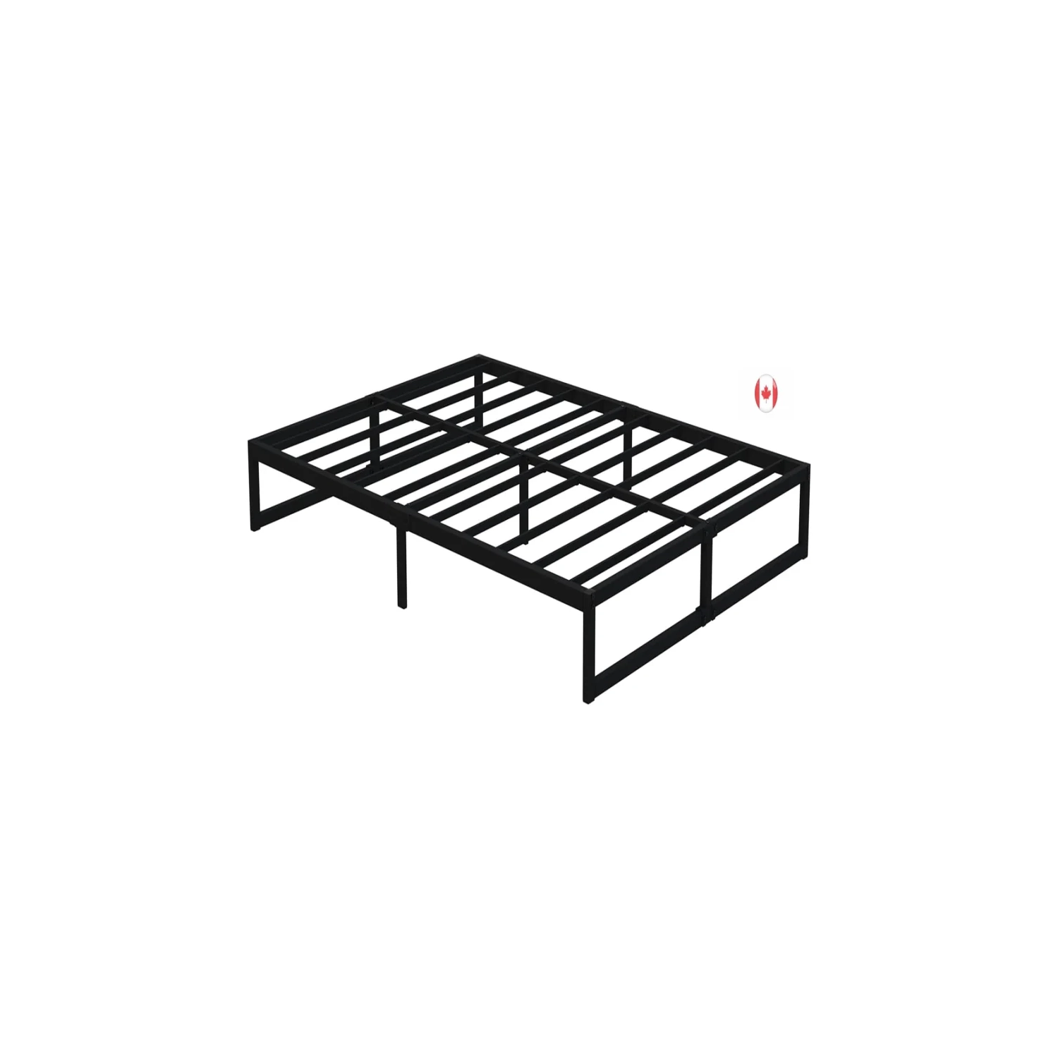 12-Inch Heavy Duty Steel Slat Queen Bed Frame - No Box Spring Needed, Easy Assembly, Black