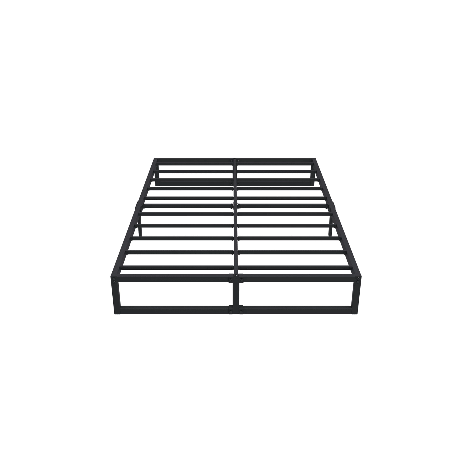 12-Inch Heavy Duty Steel Slat Queen Bed Frame - No Box Spring Needed, Easy Assembly, Black