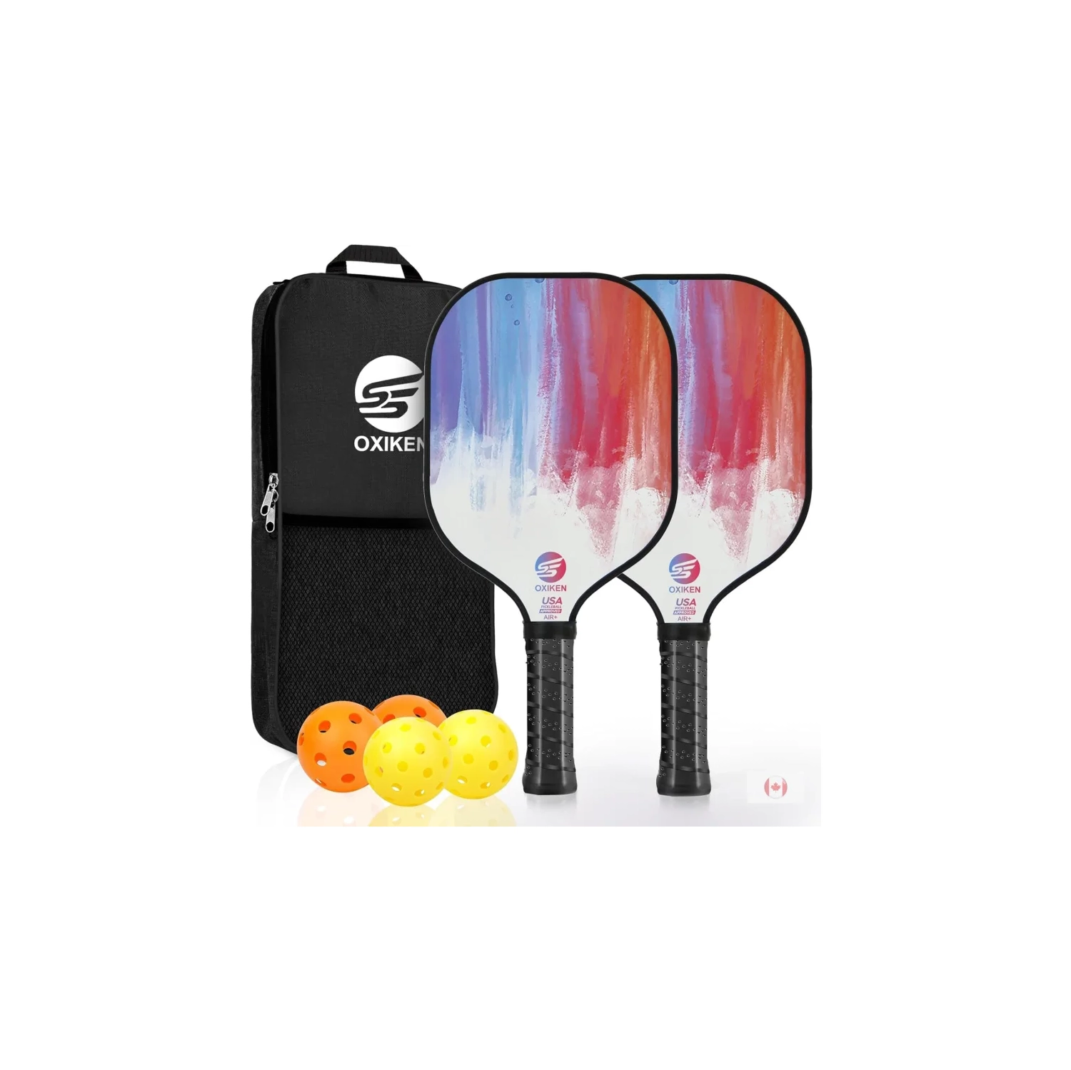 USAPA Approved Carbon Fiber Pickleball Paddles Set - 2 Paddles, Honeycomb Core, Anti-Slip Grip, Outdoor & Indoor Balls, Bag Included