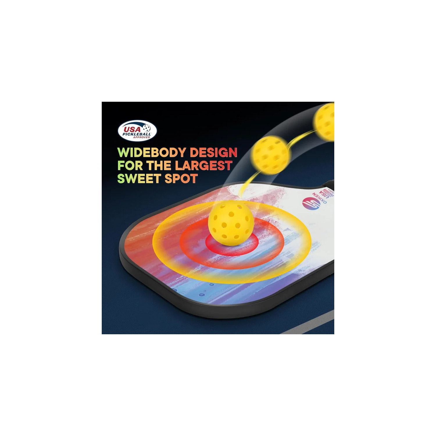 Ensemble de raquettes de pickleball en fibre de carbone approuvé par USAPA - 2 raquettes, centre alvéolé, prise antidérapante, balles d'extérieur et