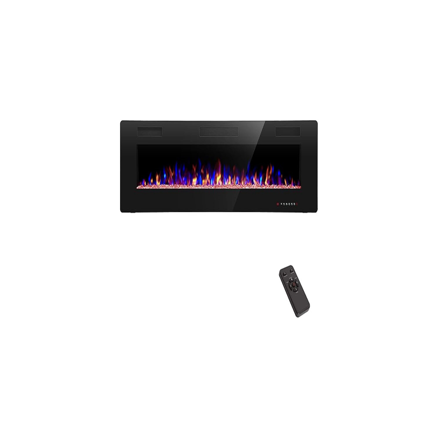 ZAFRO Electric Fireplace 68'' with remote control, Recessed Wall Mounted Electric Fireplace with Adjustable 12-Color Flame Brightness & Speed