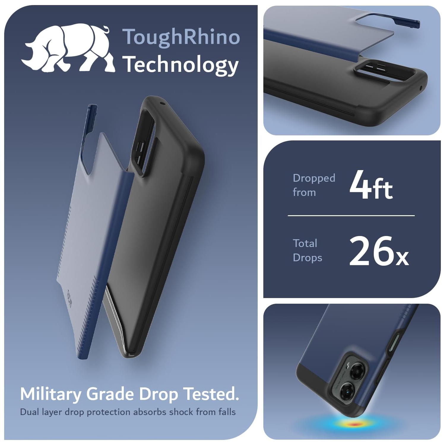 TUDIA Merge Moto G 5G 2024 Case Dual Layer - Indigo Blue