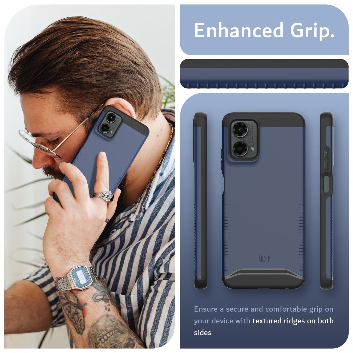TUDIA Merge Moto G 5G 2024 Case Dual Layer - Indigo Blue
