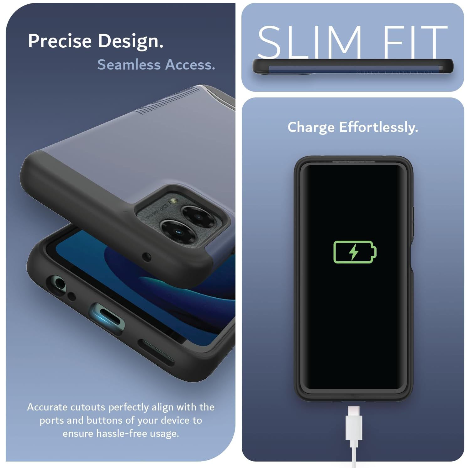 TUDIA Merge Moto G 5G 2024 Case Dual Layer - Indigo Blue