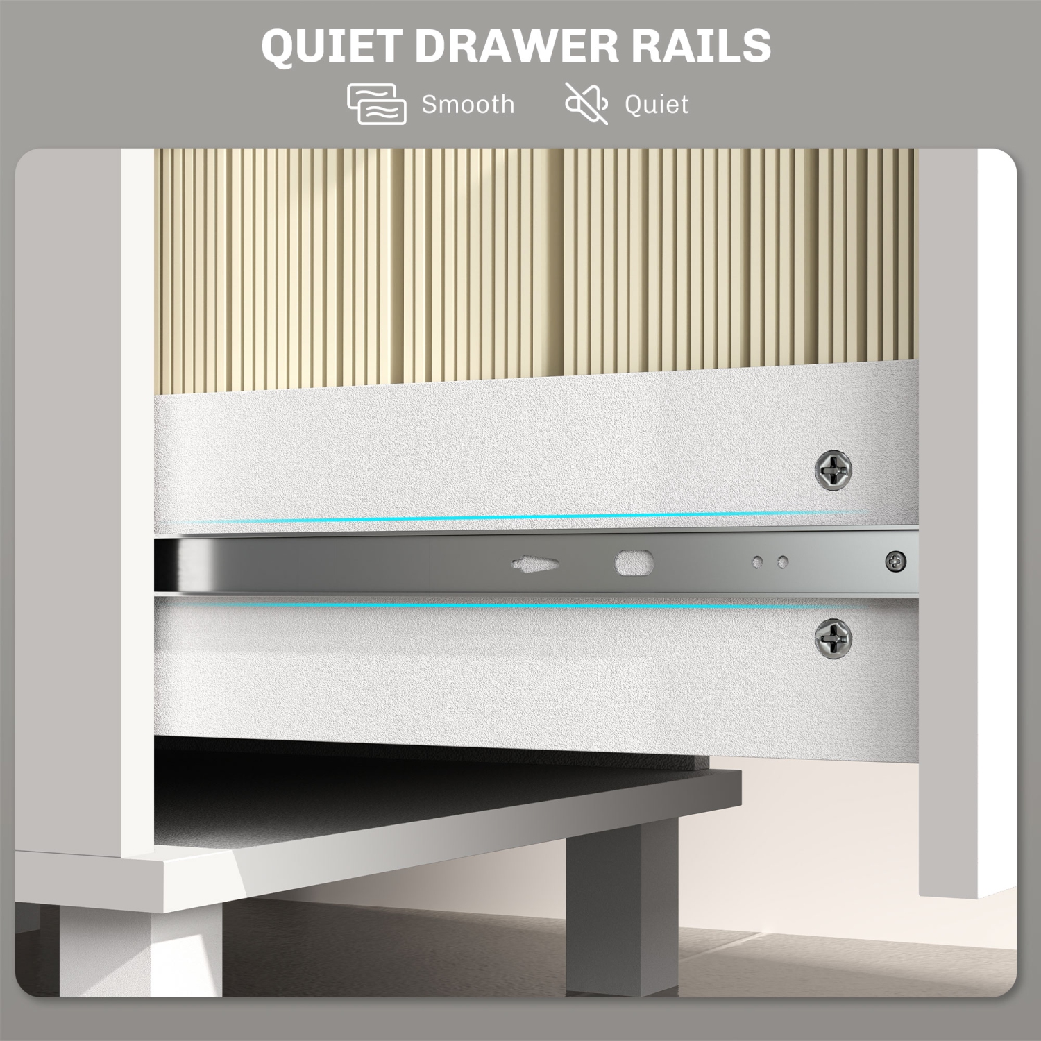 HOMCOM Vertical Filing Cabinet with 4 Drawers, Lockable File Cabinet with Adjustable Hanging Bars for A4 and Letter for Home Office, White