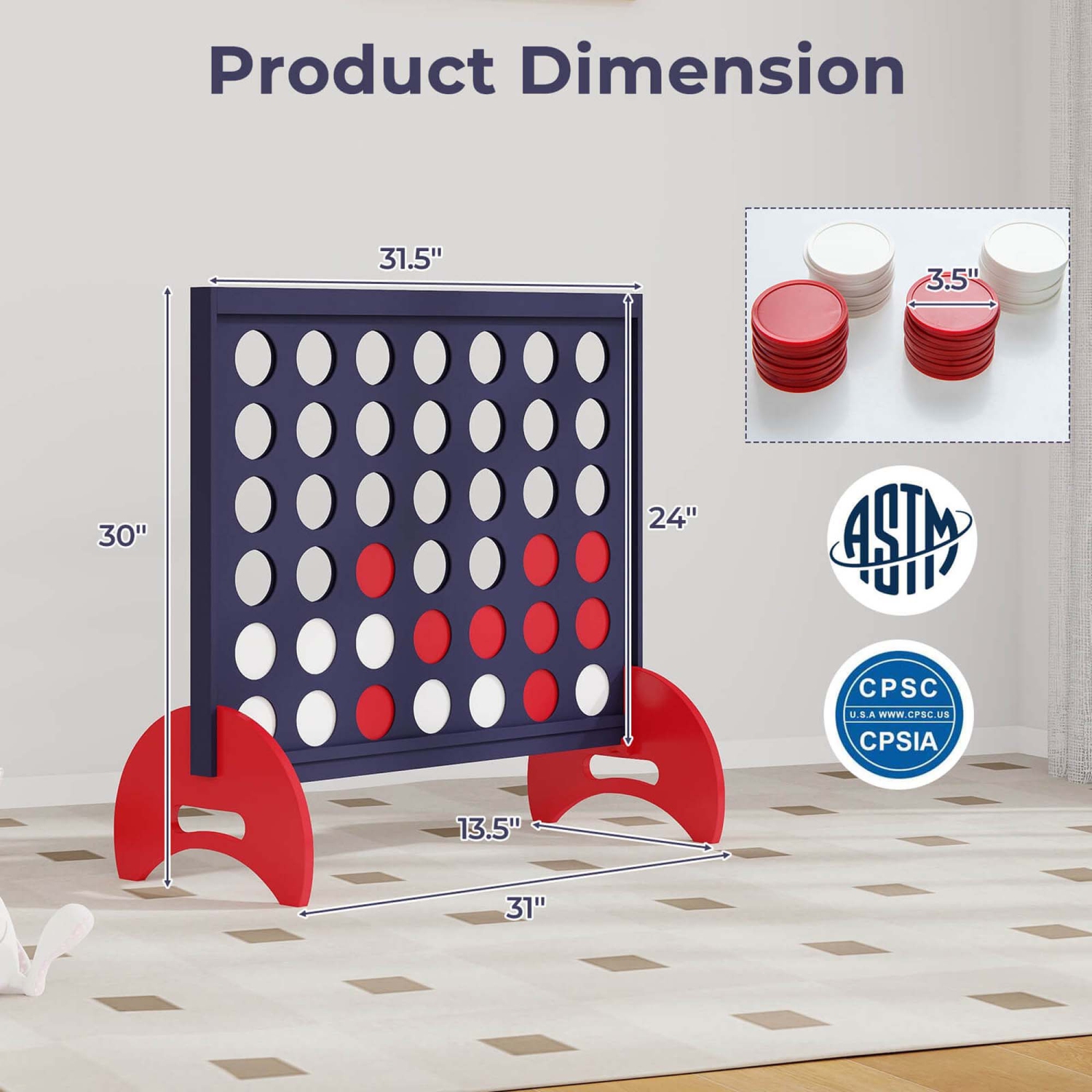 Ensemble de jeu 4-en-1 de Costway avec 42 pièces Chips et sac de transport en tissu Oxford de 600 deniers en bois