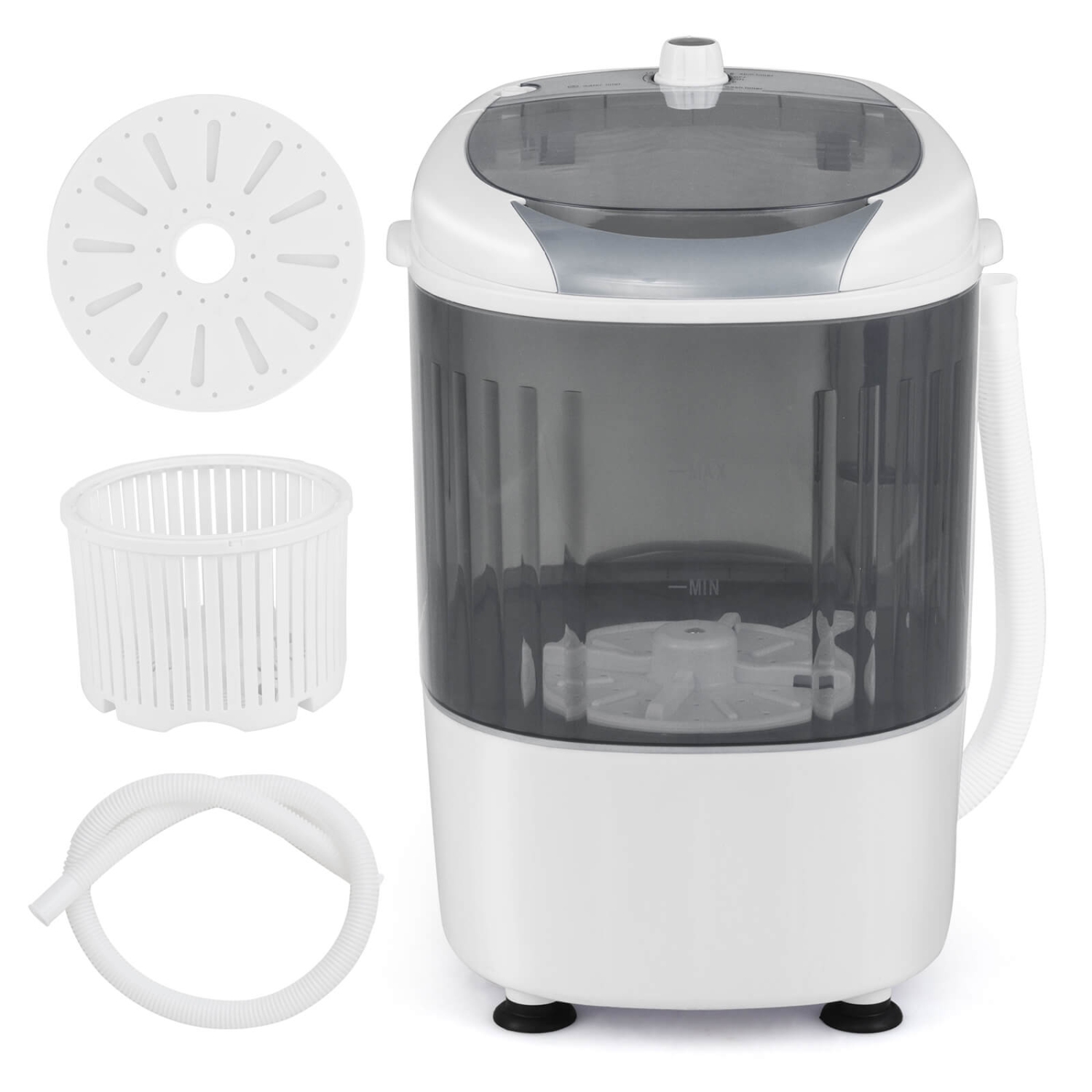 Costway Portable Mini Counter Top Washing Machine 5.5lbs Spin Basket Laundry