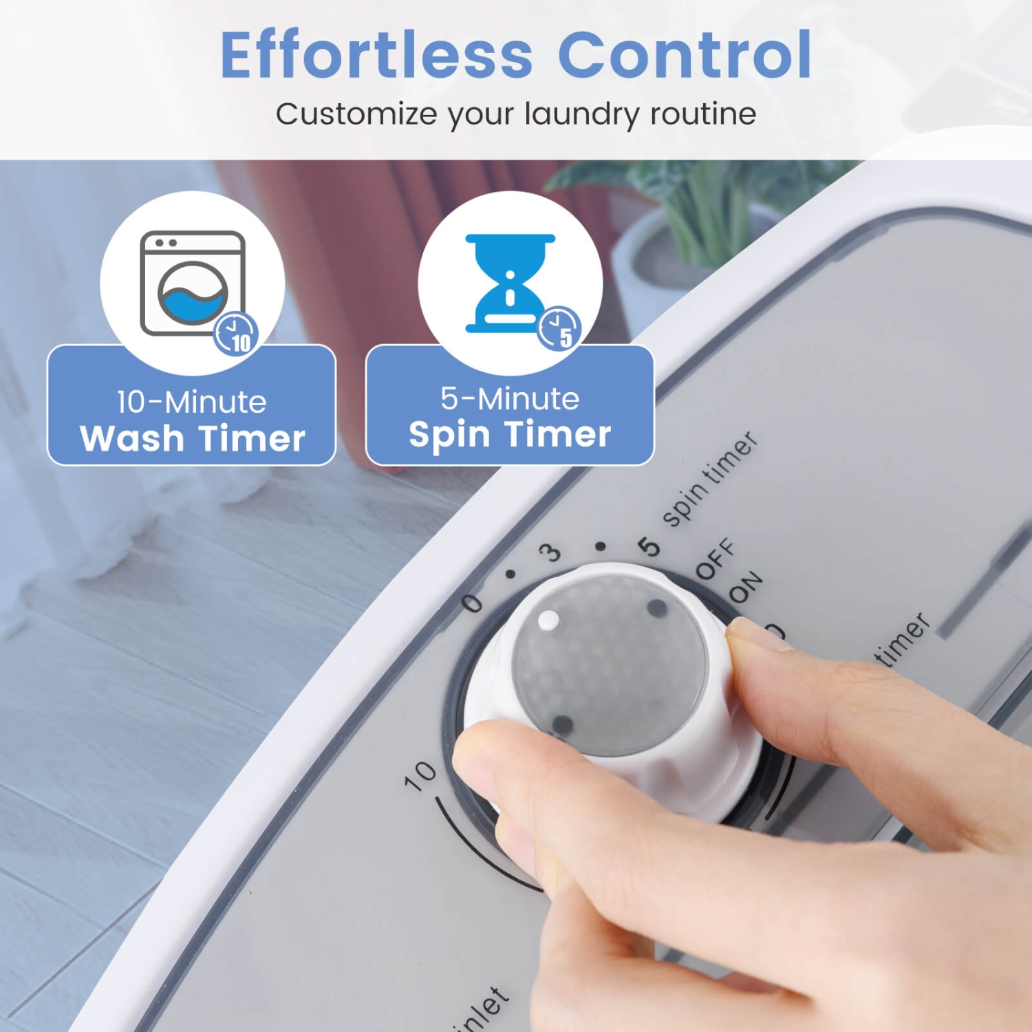 Costway Portable Mini Counter Top Washing Machine 5.5lbs Spin Basket Laundry