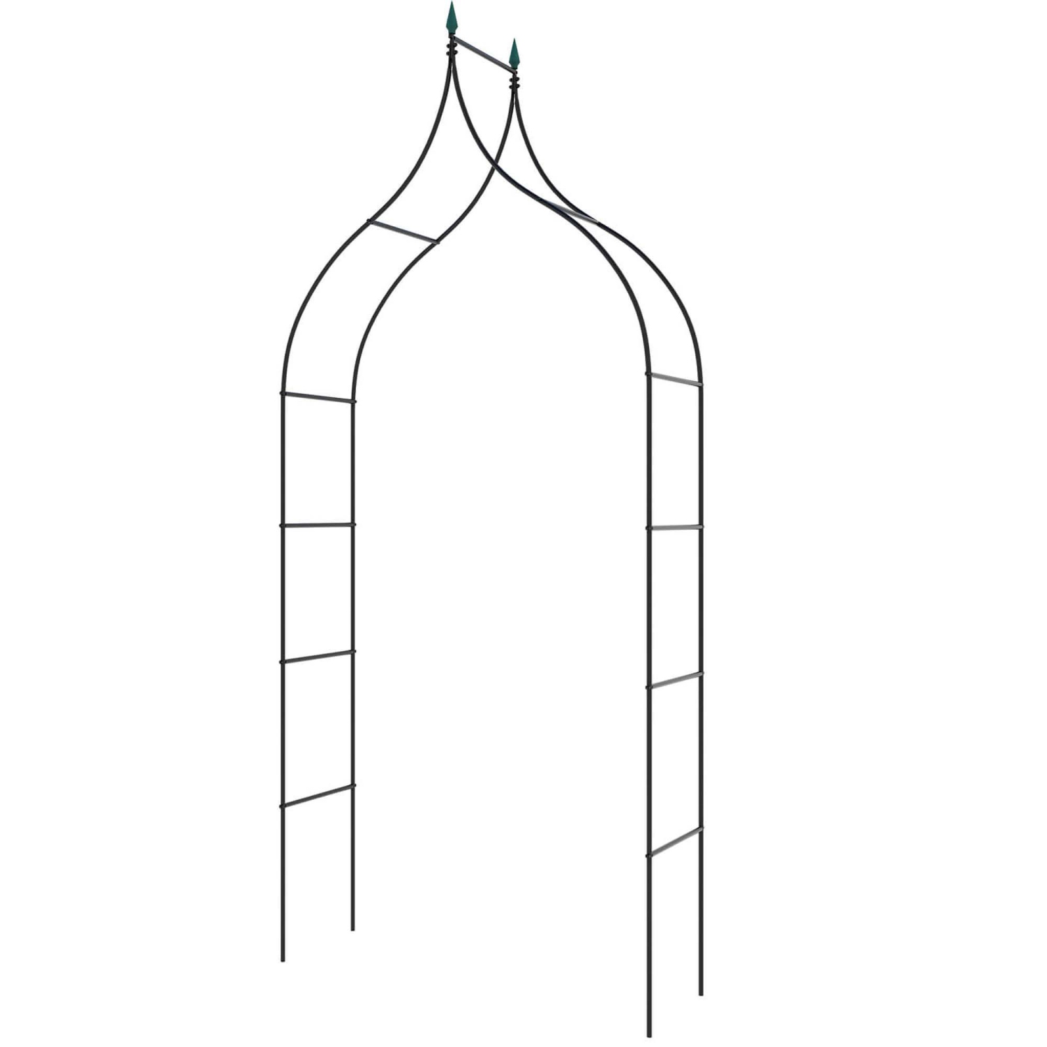 Costway 1 PCS Garden Arbor with Multiple Side Crossbars Powder-coated Metal Tubes