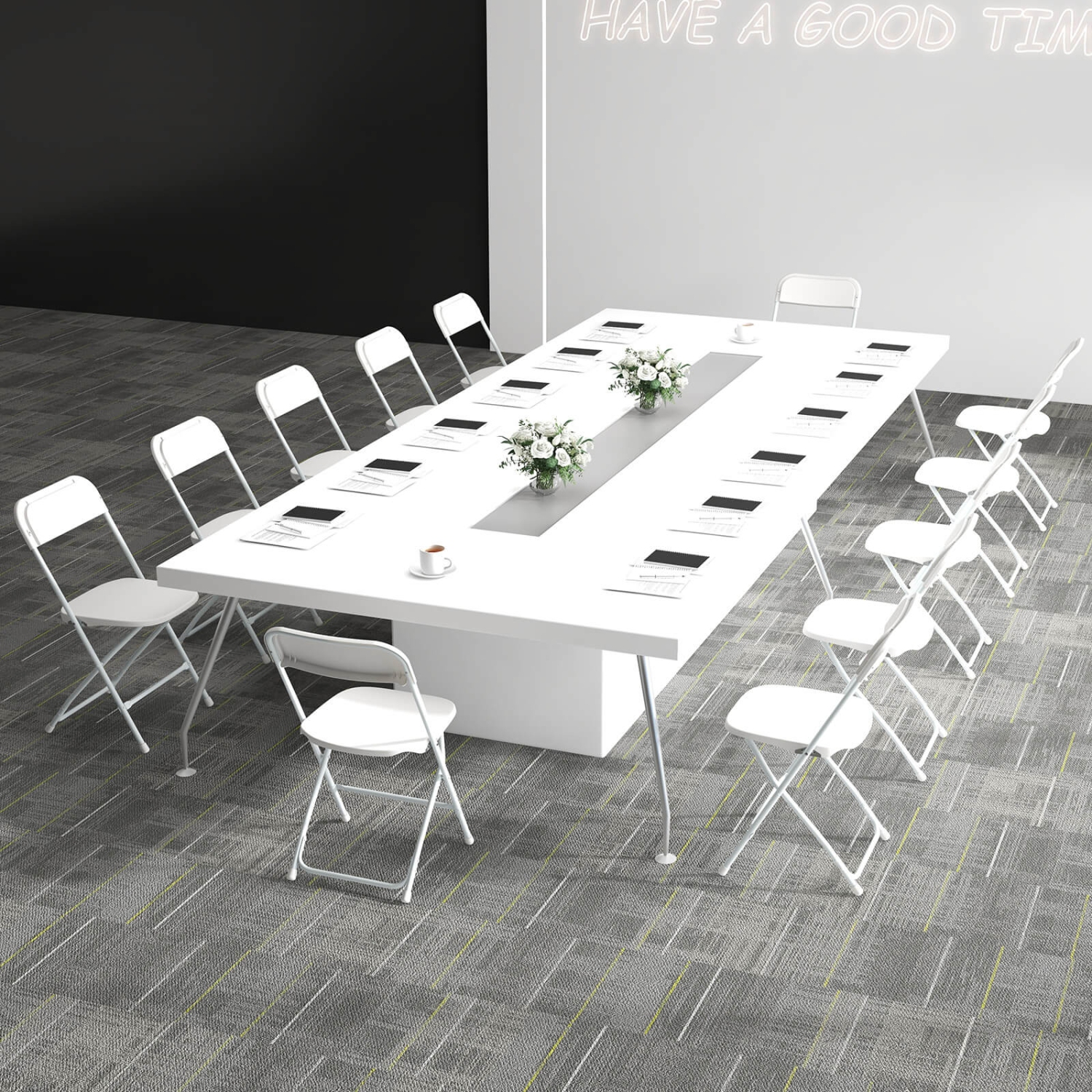 Costway 20 Pack Metal Folding Chairs with Plastic Seat & Back Heavy-Duty Metal Frame