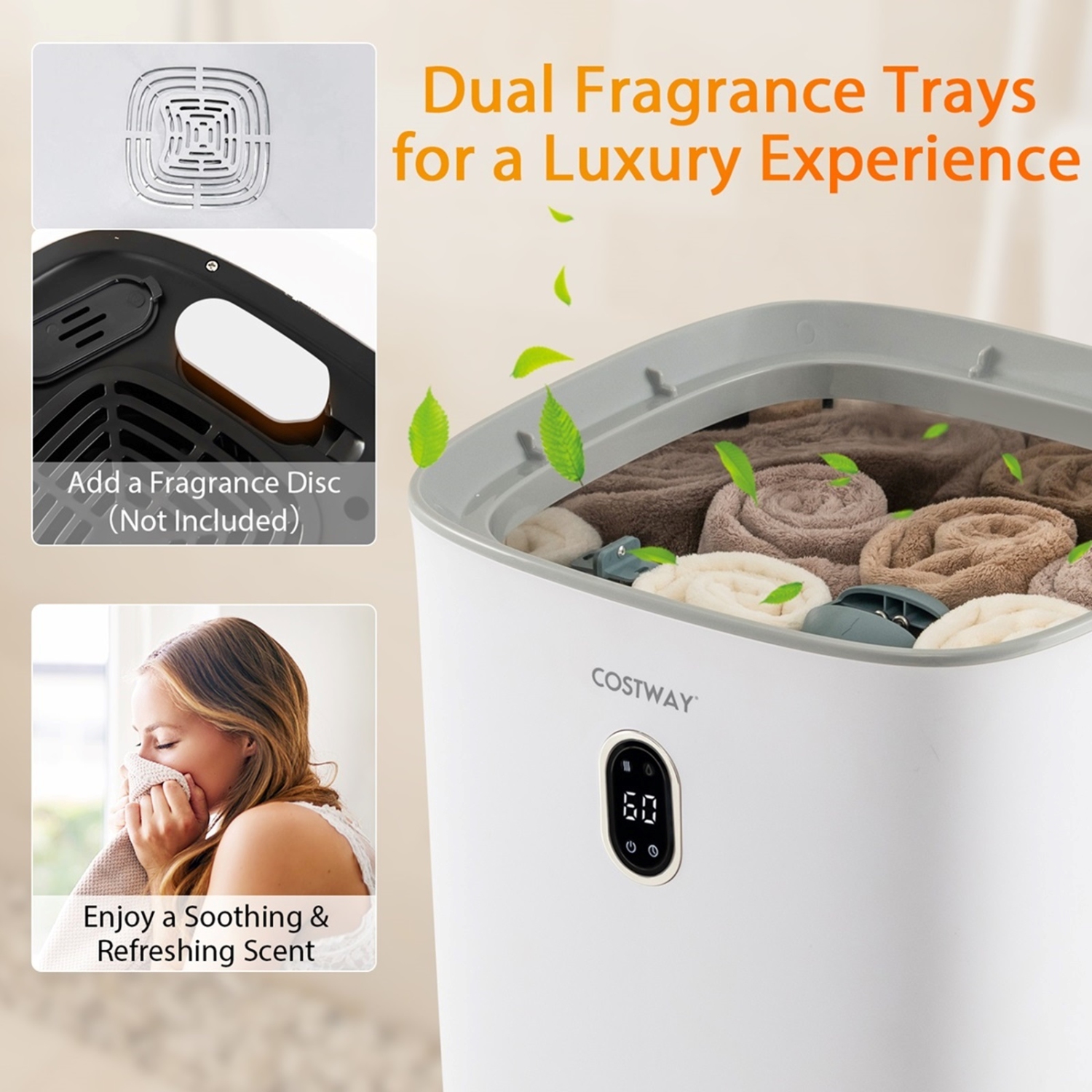 Chauffe-Serviettes de Luxe de 23 L à 3 Niveaux 60℃-80℃, Seau