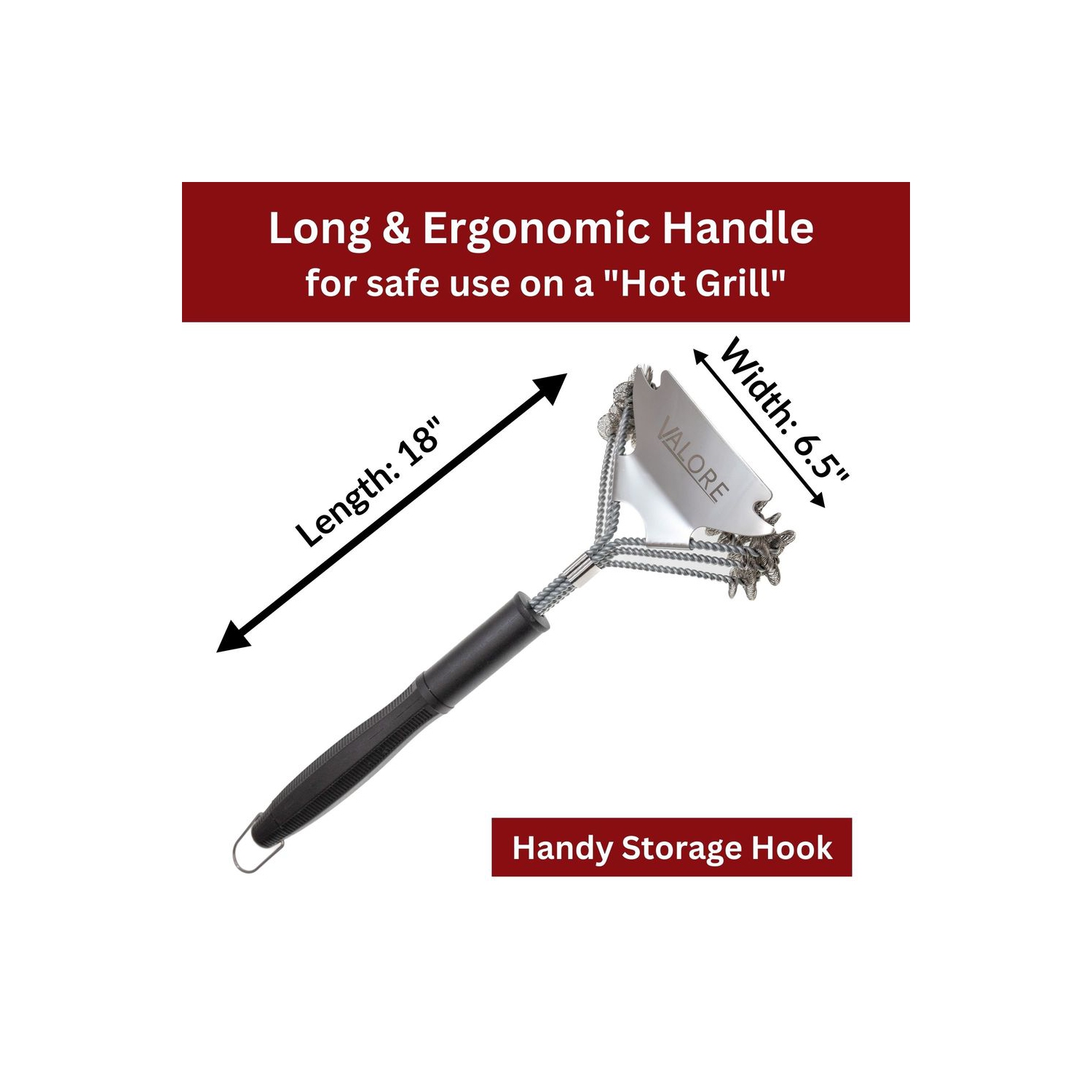 Valore 16' Bristle Free BBQ Grill Brush and Scraper