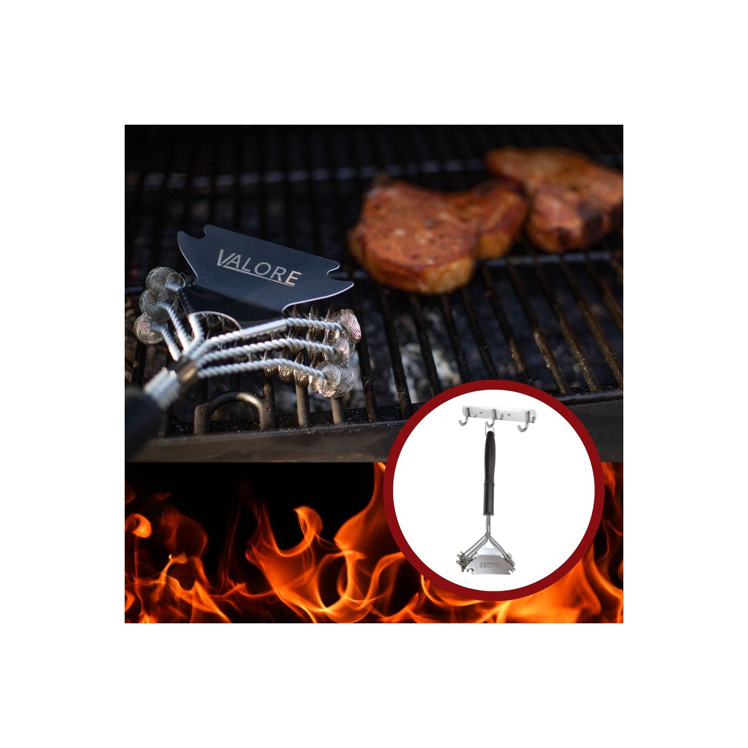 Valore 16' Bristle Free BBQ Grill Brush and Scraper