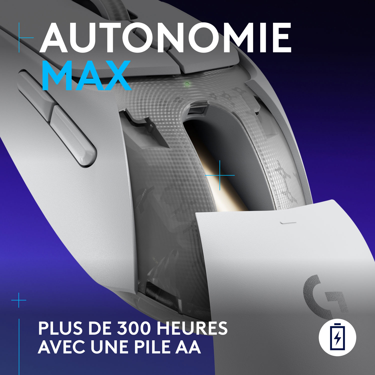 Souris de jeu optique sans fil de 25 600 ppp G309 LIGHTSPEED de Logitech - Blanc