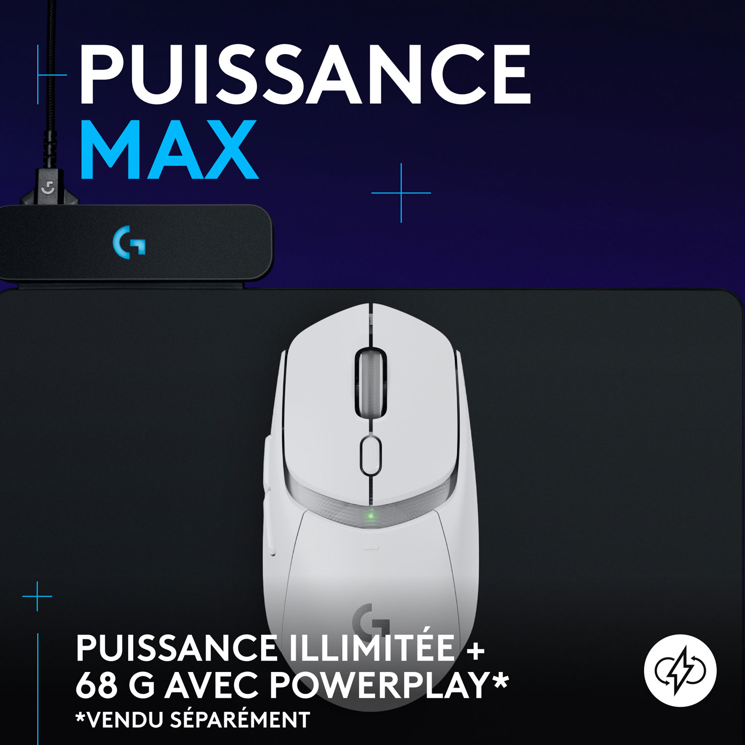 Souris de jeu optique sans fil de 25 600 ppp G309 LIGHTSPEED de Logitech - Blanc