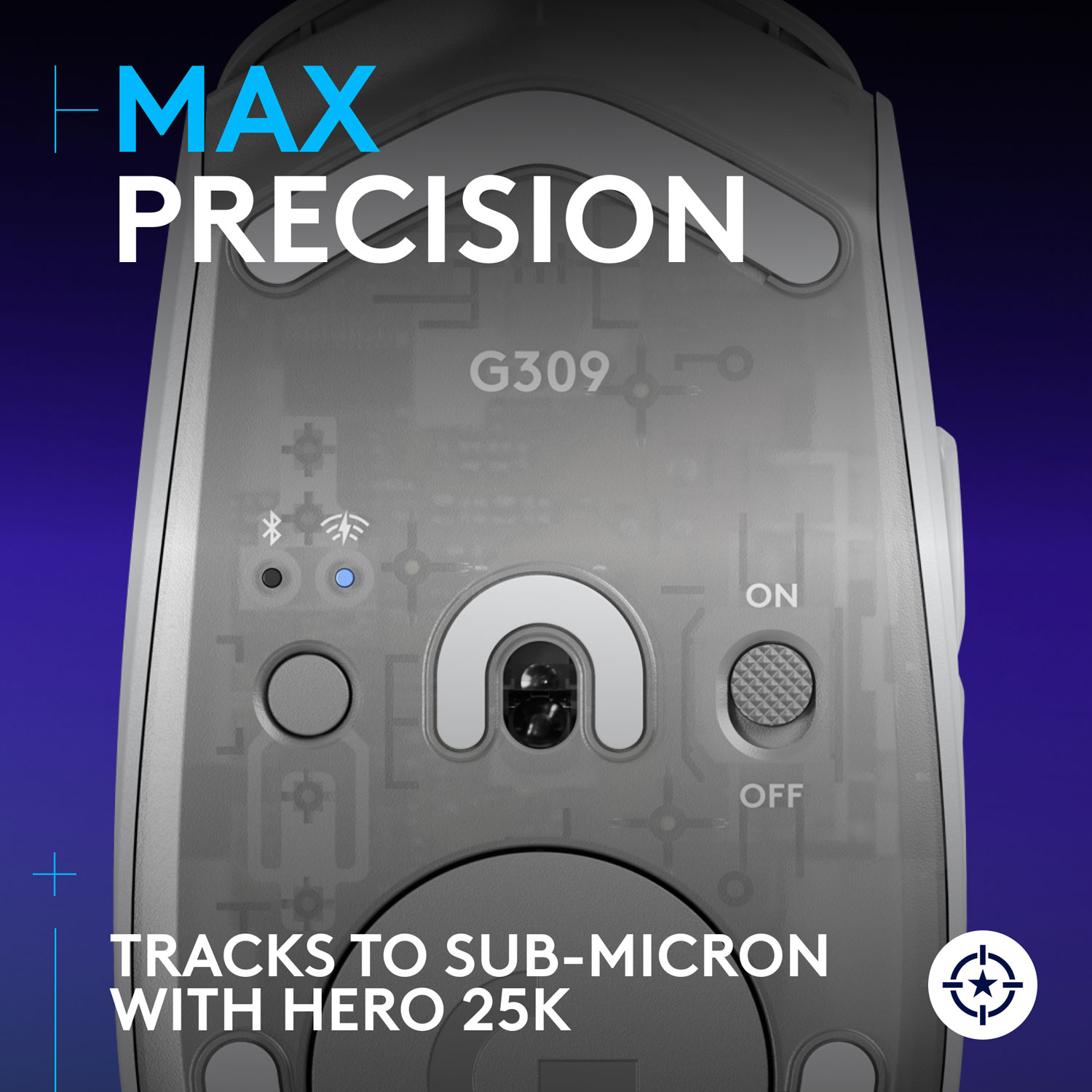 Souris de jeu optique sans fil de 25 600 ppp G309 LIGHTSPEED de Logitech - Blanc