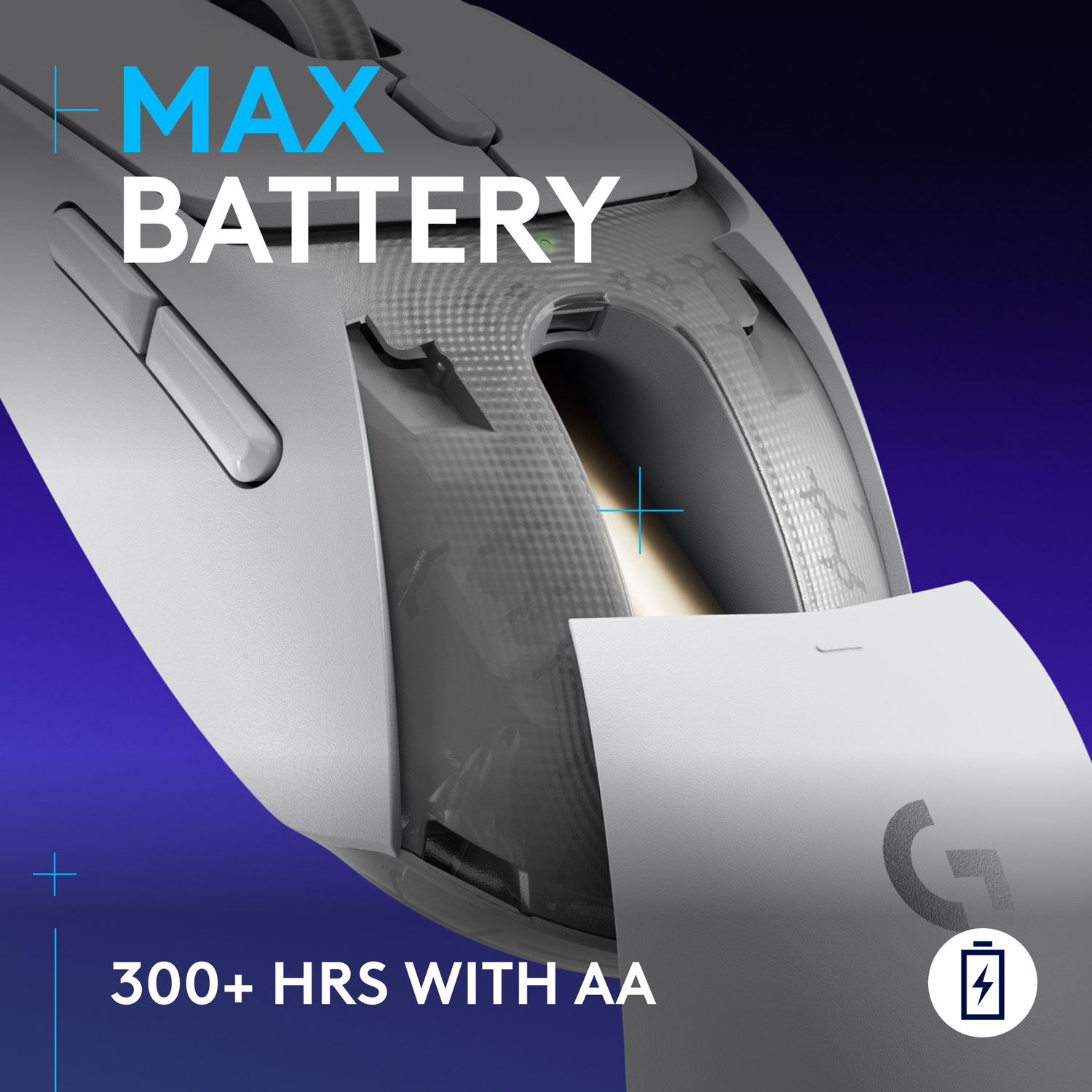 Souris de jeu optique sans fil de 25 600 ppp G309 LIGHTSPEED de Logitech - Blanc