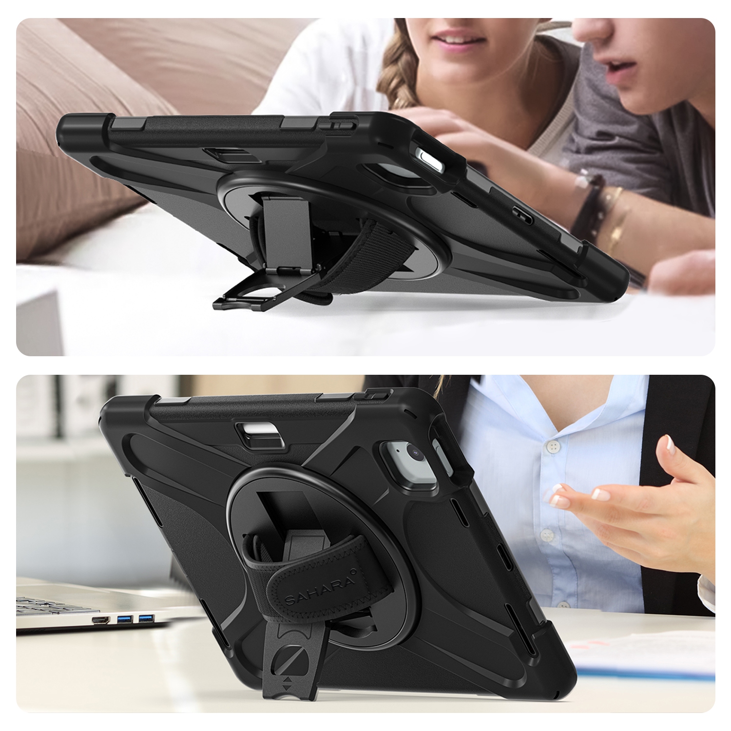 SaharaCase - Raider-X Series Heavy Duty Case for Apple iPad Air 11-inch M2 - Scorpion Black