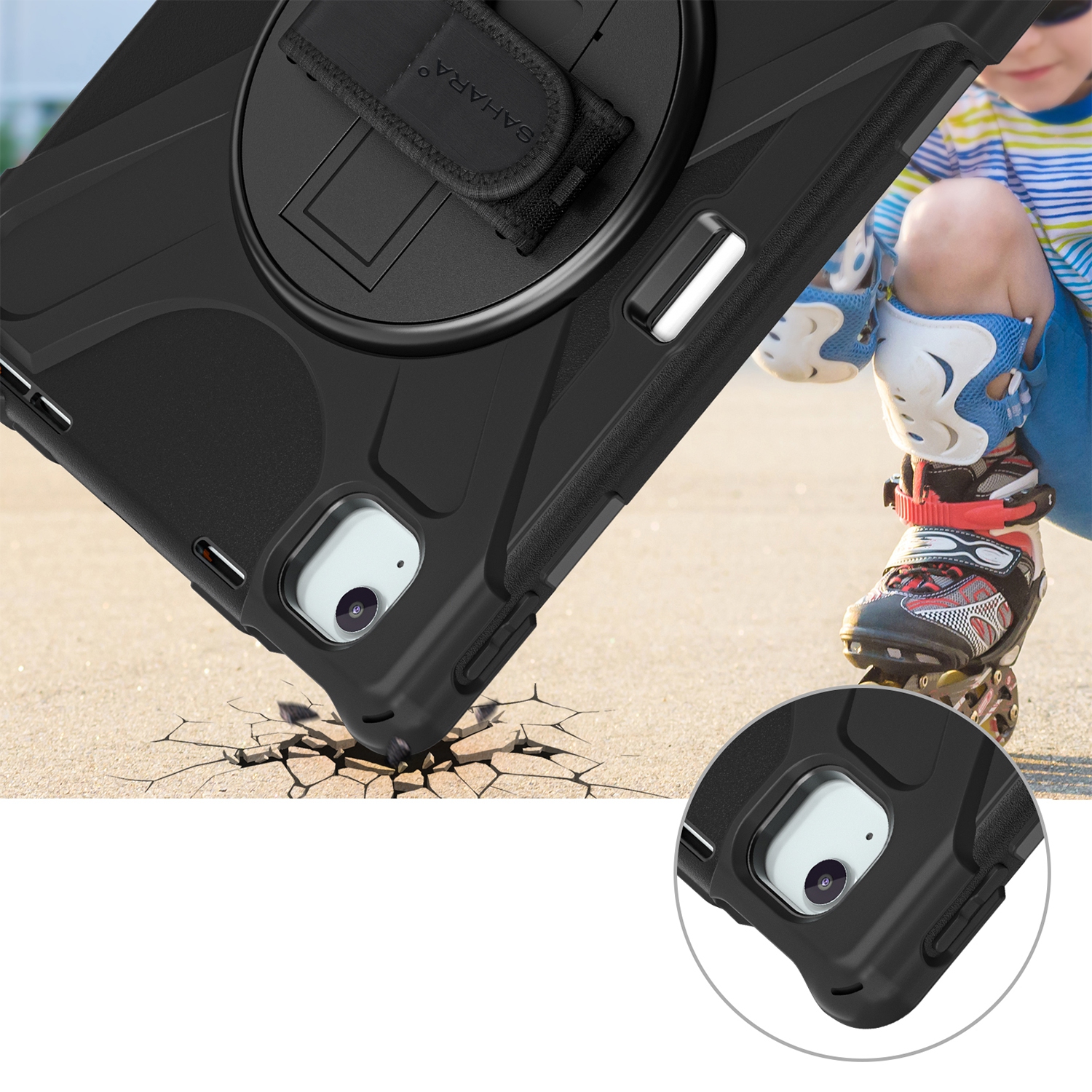 SaharaCase - Raider-X Series Heavy Duty Case for Apple iPad Air 11-inch M2 - Scorpion Black