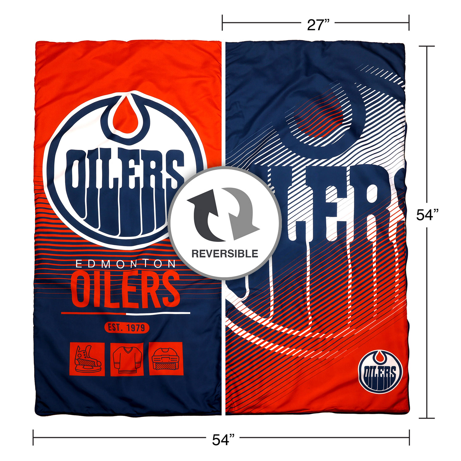 Sac de couchage de la LNH - 54 x 27 po - Oilers d'Edmonton