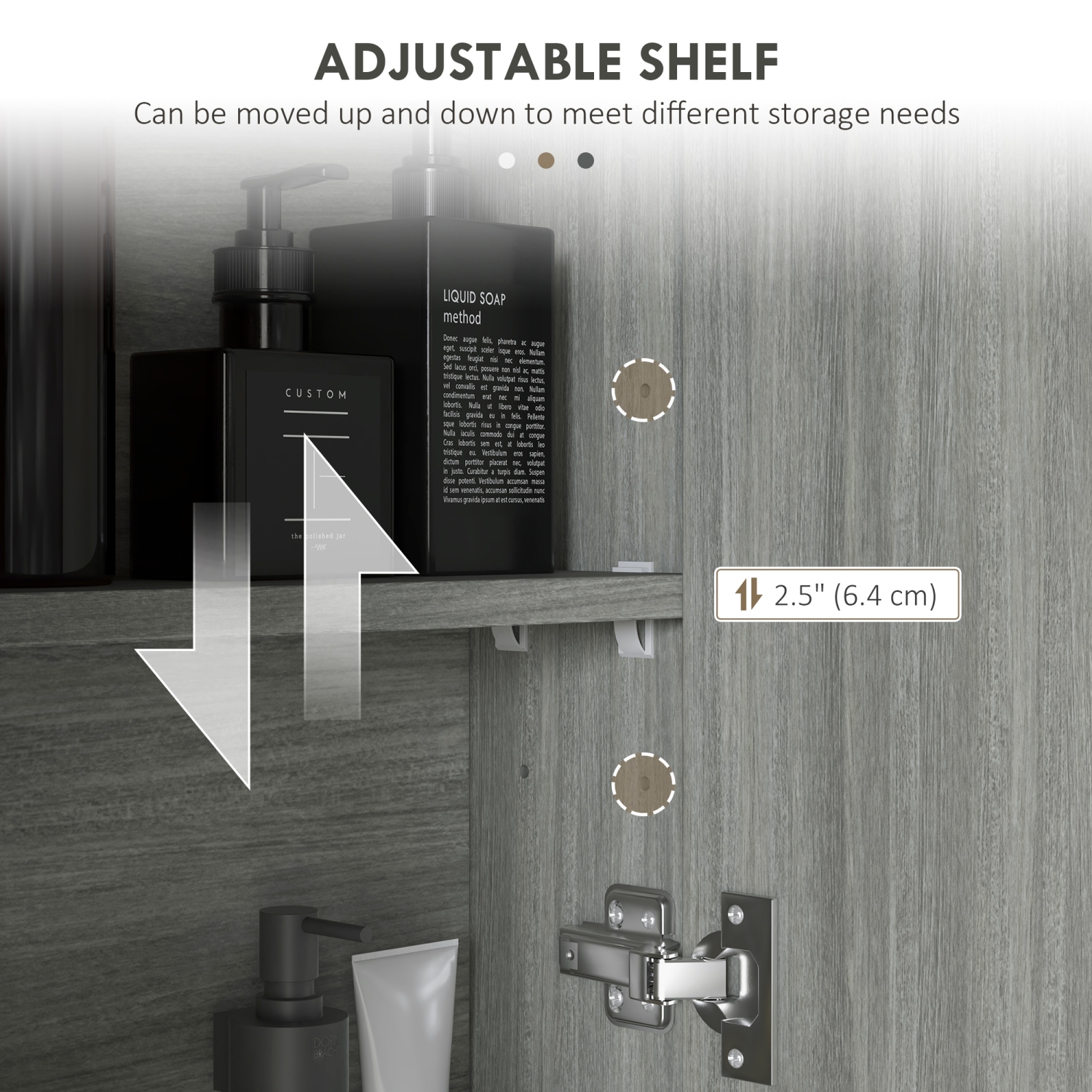 HOMCOM Wall Mount Medicine Cabinet with Mirror, Bathroom Mirror Cabinet Storage Organizer with Adjustable Shelf, Double Door Cupboard, Soft Closing,