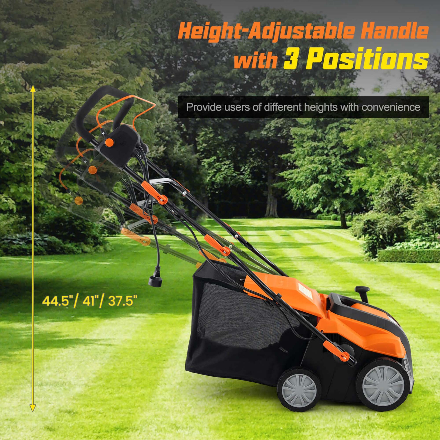 IRONMAX 16-Inch Electric Dethatcher & Scarifier 15A 2-In-1 Lawn Dethatcher