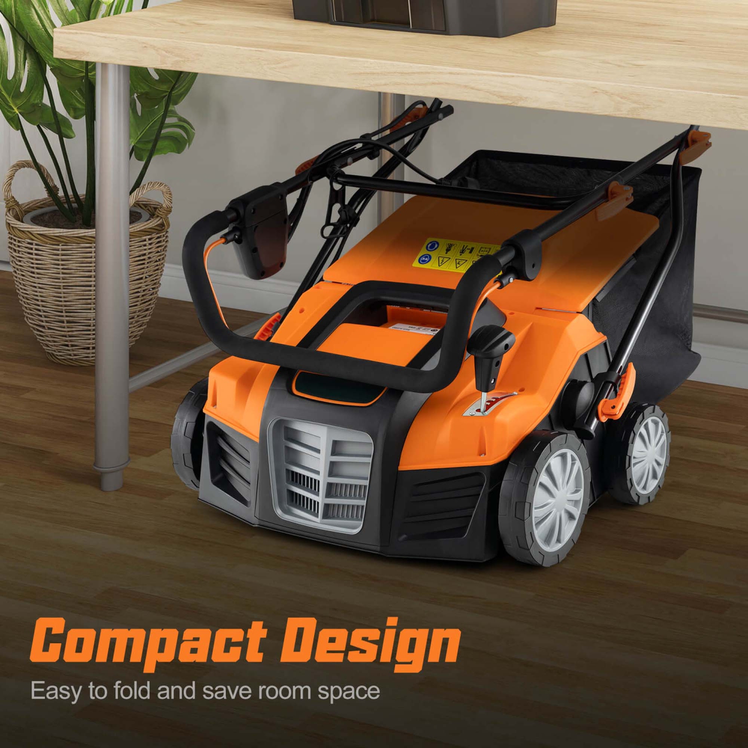 IRONMAX 16-Inch Electric Dethatcher & Scarifier 15A 2-In-1 Lawn Dethatcher