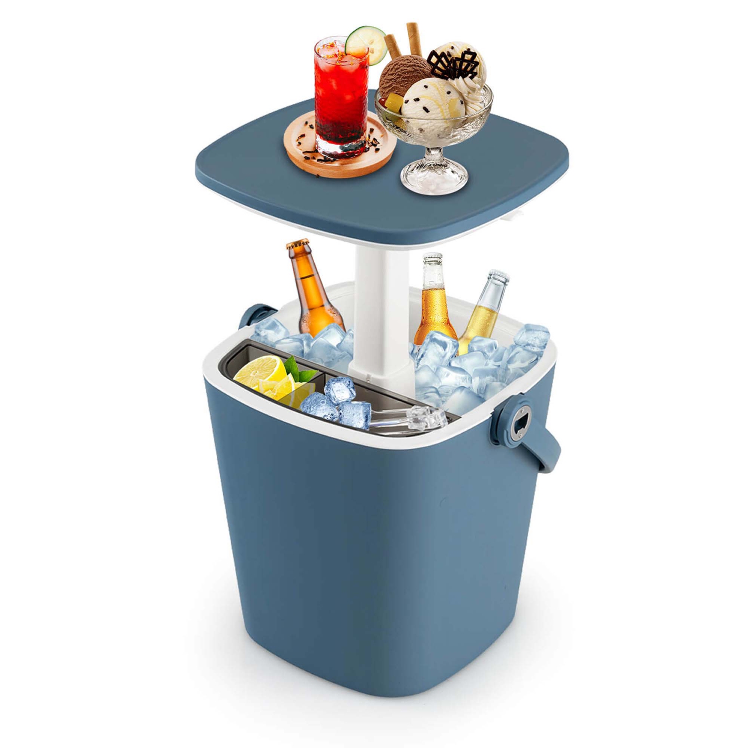Table-bar portative avec ouvre-bouteille et couvercle supérieur de Costway pour glacière de 4 gallons