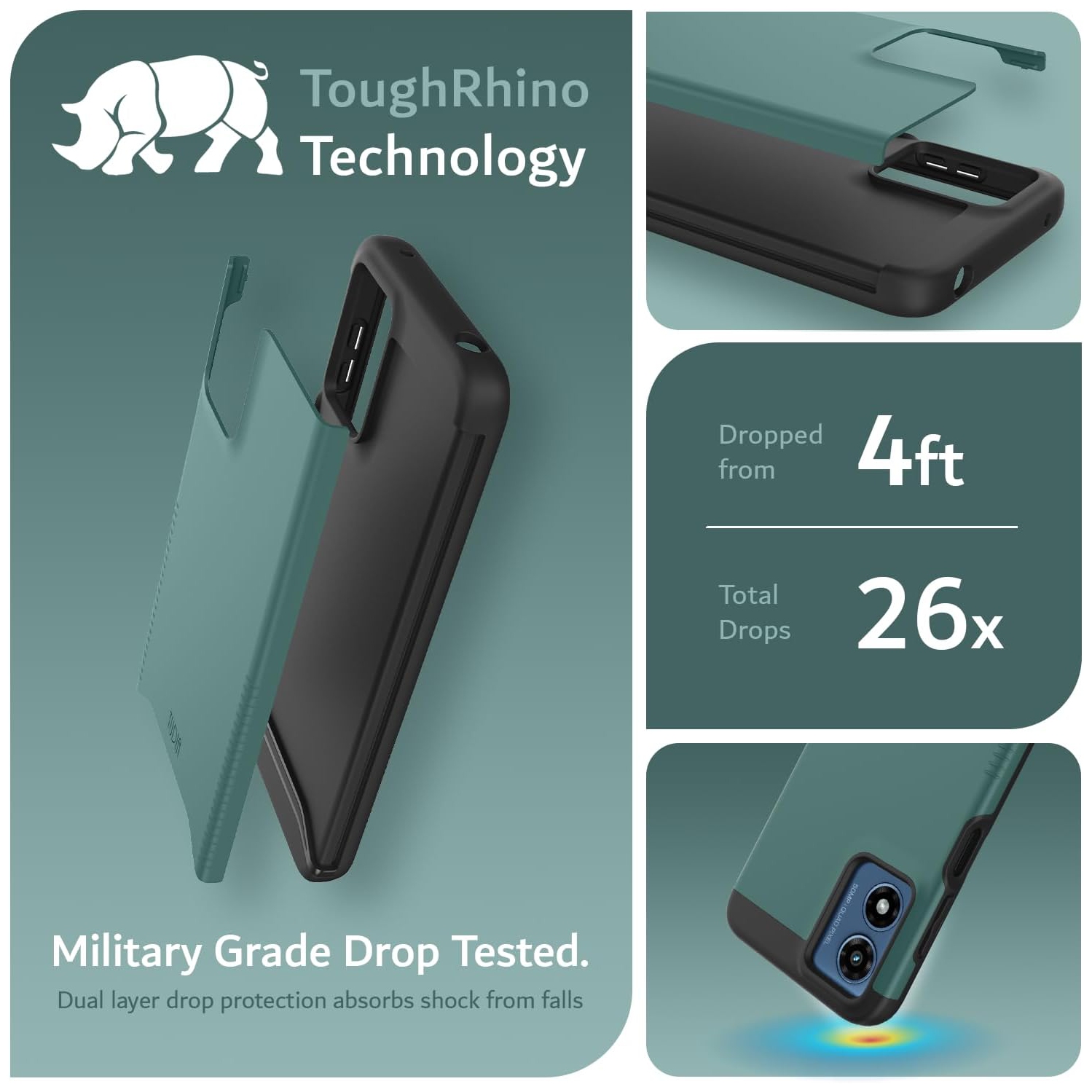 TUDIA Merge Motorola Moto G Play 4G 2024 Case Dual Layer - Hunter Green