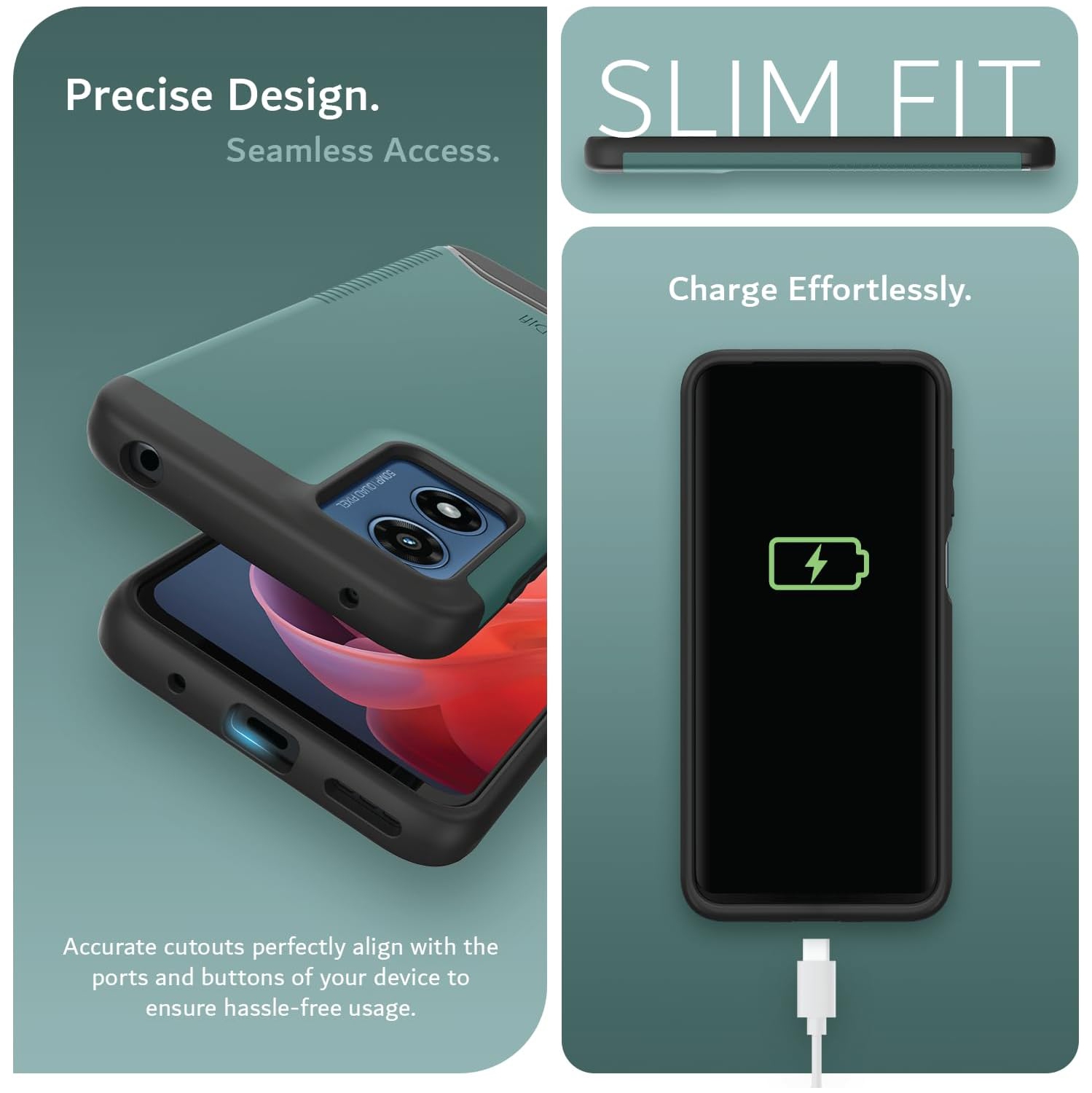 TUDIA Merge Motorola Moto G Play 4G 2024 Case Dual Layer - Hunter Green