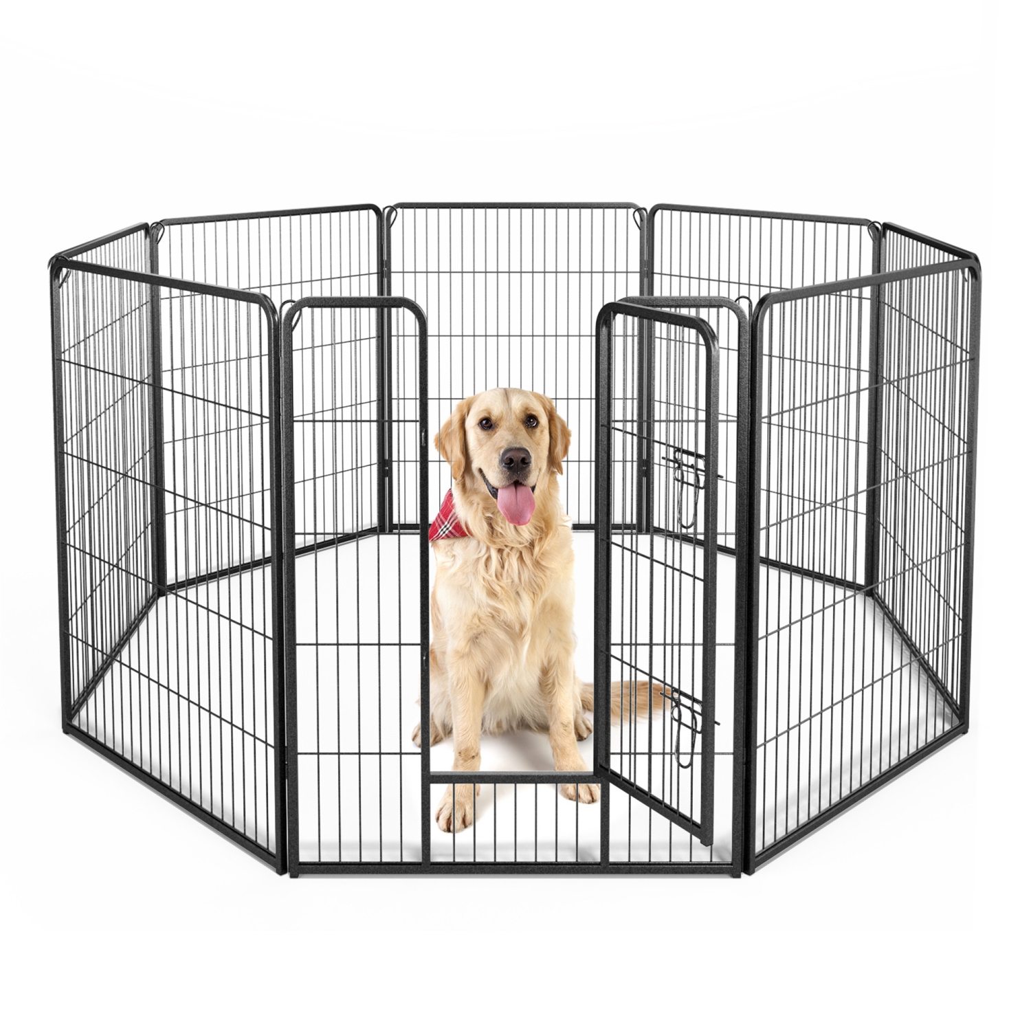 Gymax Dog Playpen Indoor Outdoor 8 Panel 40'' Height Pet Fence for Puppy w/ Door