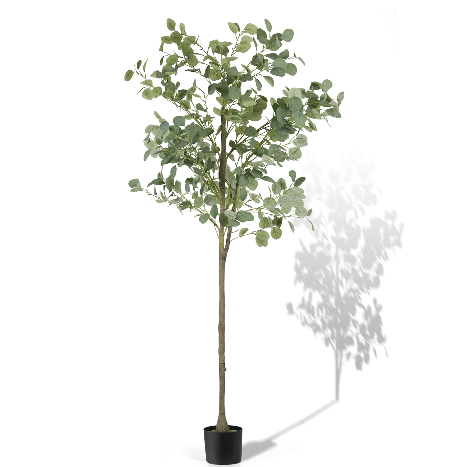 Artificial Eucalyptus Tree, 5ft Tall Fake Tree Silk Artificial Eucalyptus Tree with Plastic Nursery Pot, Artificial Plants for Home Office Interior