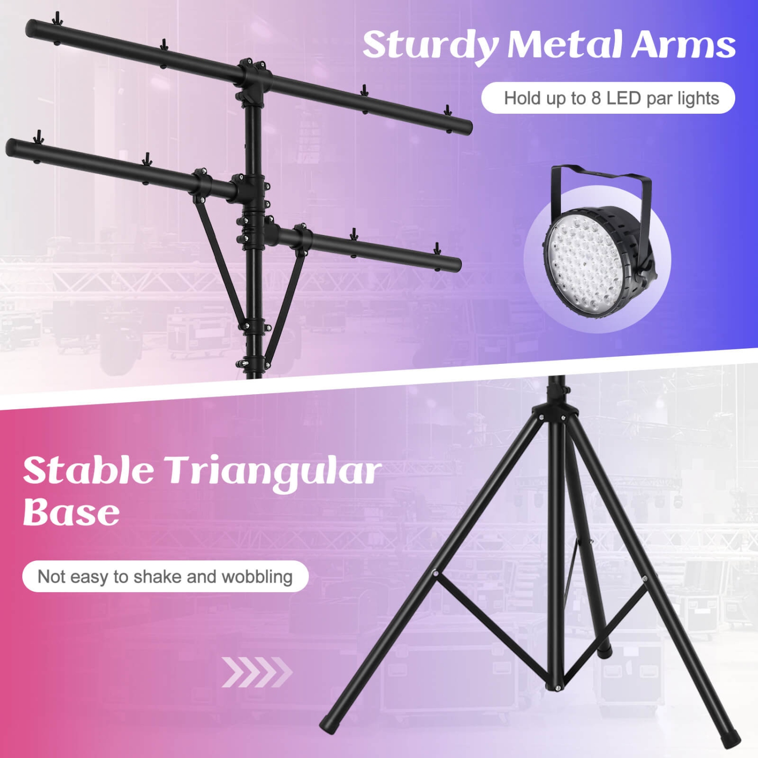 Costway Pro Audio Tripod Lighting Stand with 6.1-11.5 FT Adjustable Height 100 LBS Capacity