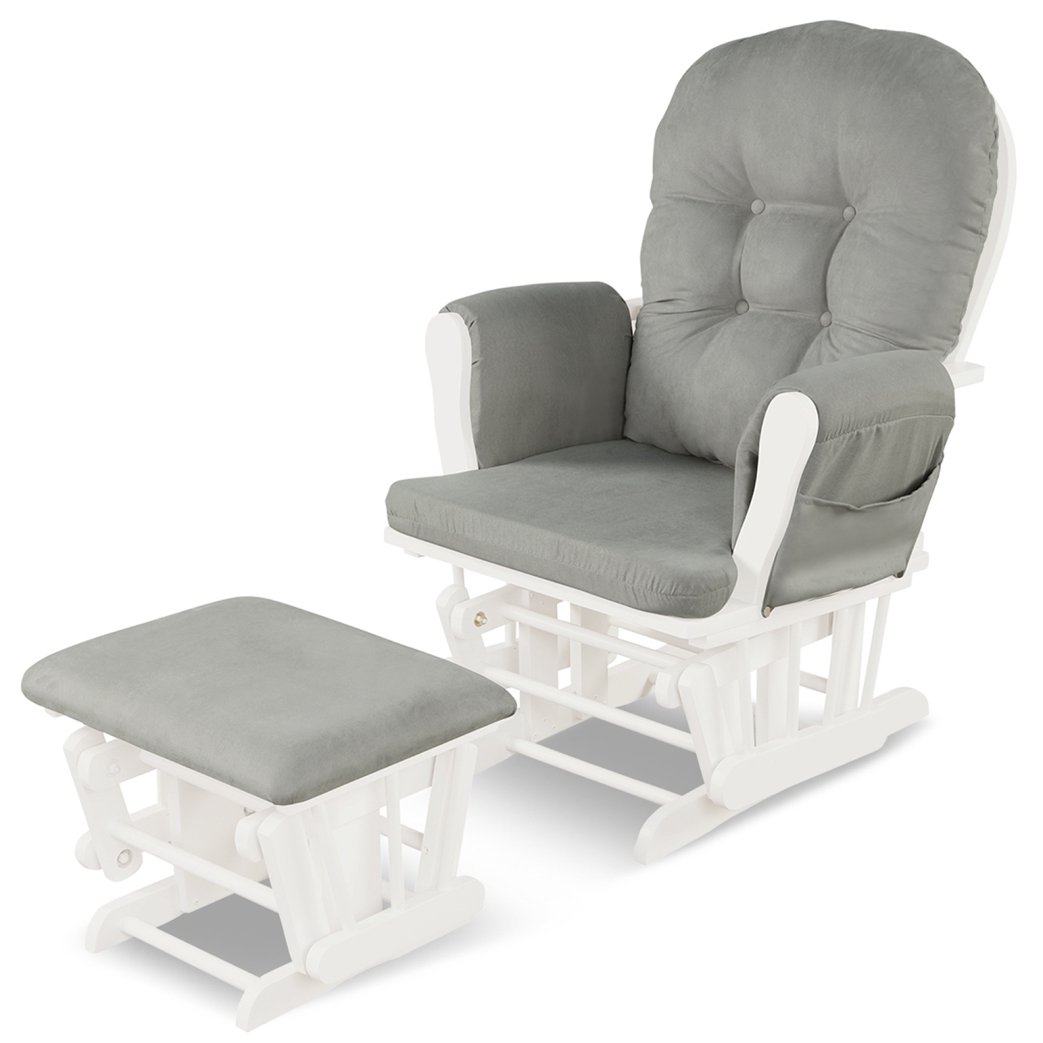 Baby Nursery Relax Rocker Rocking Chair Glider & Ottoman Set w/ Cushion