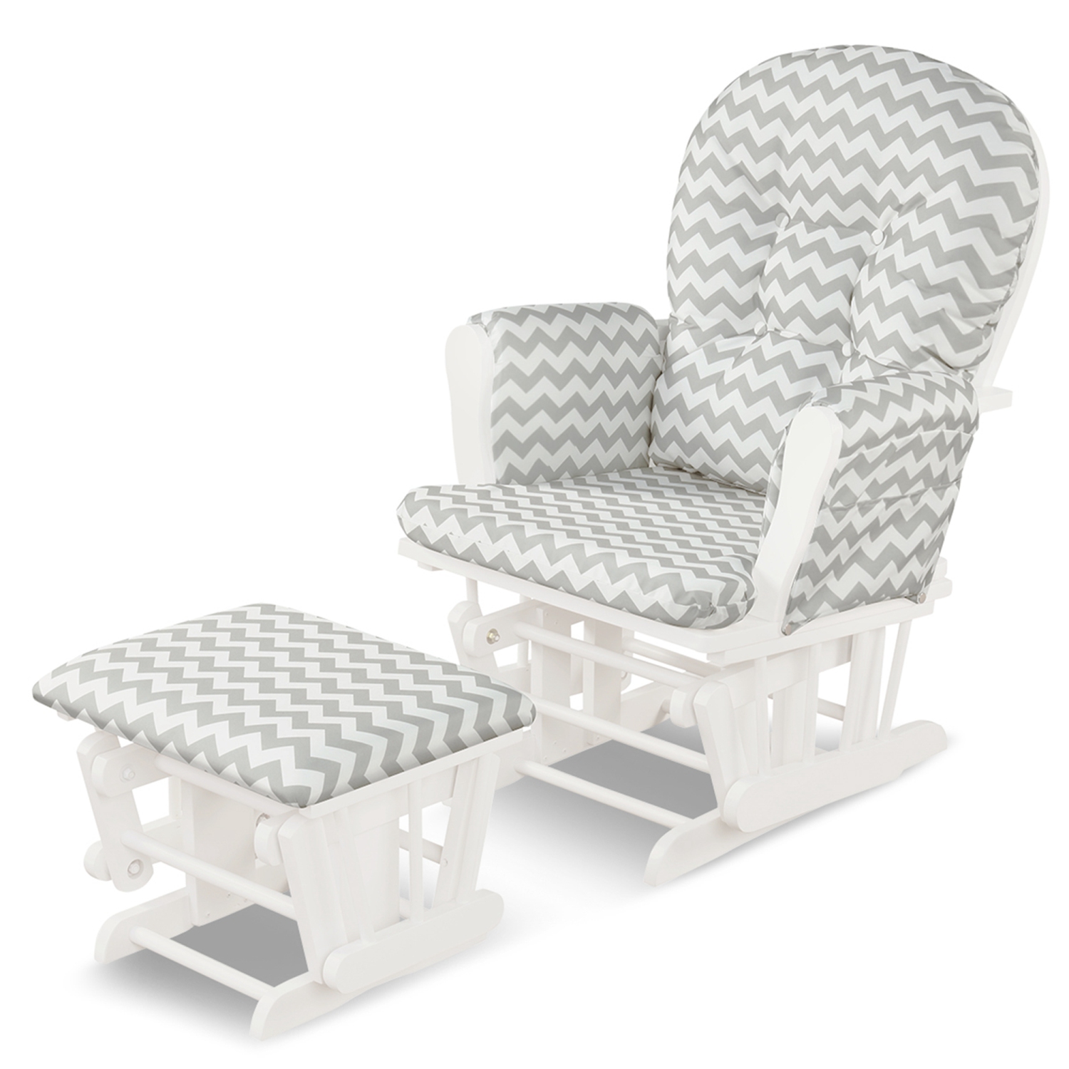 Baby Nursery Relax Rocker Rocking Chair Glider & Ottoman Set w/ Cushion