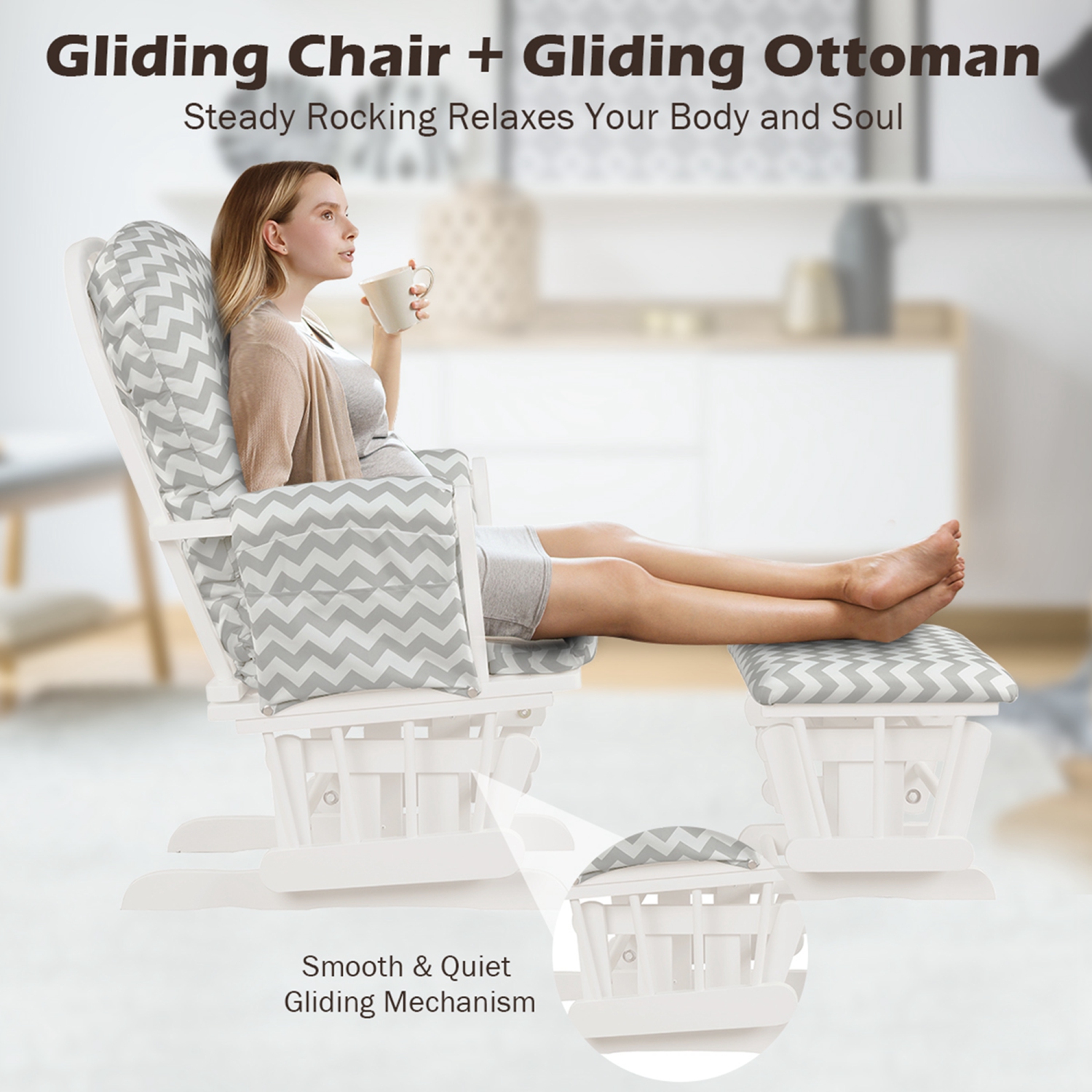 Glider ottoman set best sale