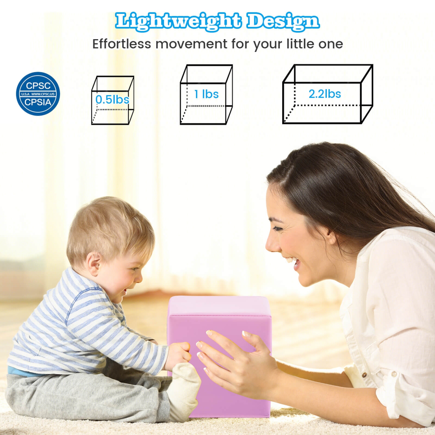 Costway 7 PCS Foam Building Blocks Colorful Climbing Foam Soft Cubes for Kids